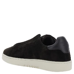Dice Brown Laceless Low Top Sneakers with Logo Lettering on the Back in Leather for Men