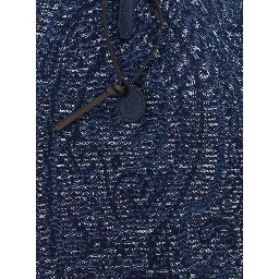 Lovetrotter Blue tote bag with Jacquard Motif in Denim for Women