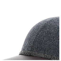 grey hat with applied Monili details in Wool woman