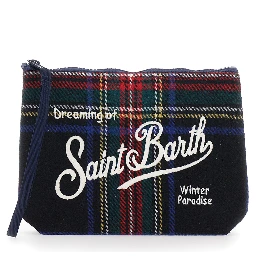 ALINE WOOL Pouch with tartan, 70% rubber and 30% polyester, multicolor, unisex