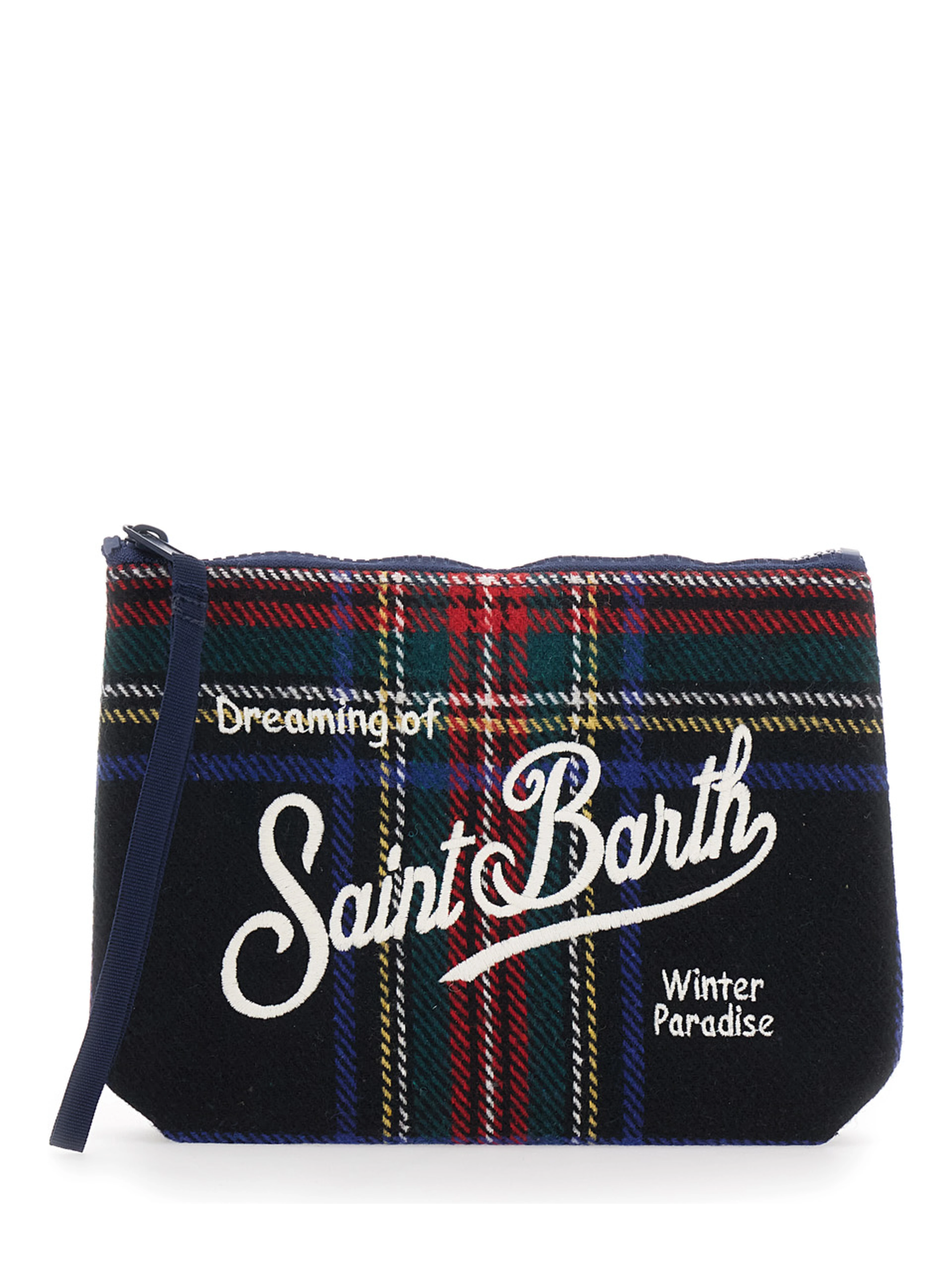 ALINE WOOL Pouch with tartan, 70% rubber and 30% polyester, multicolor, unisex