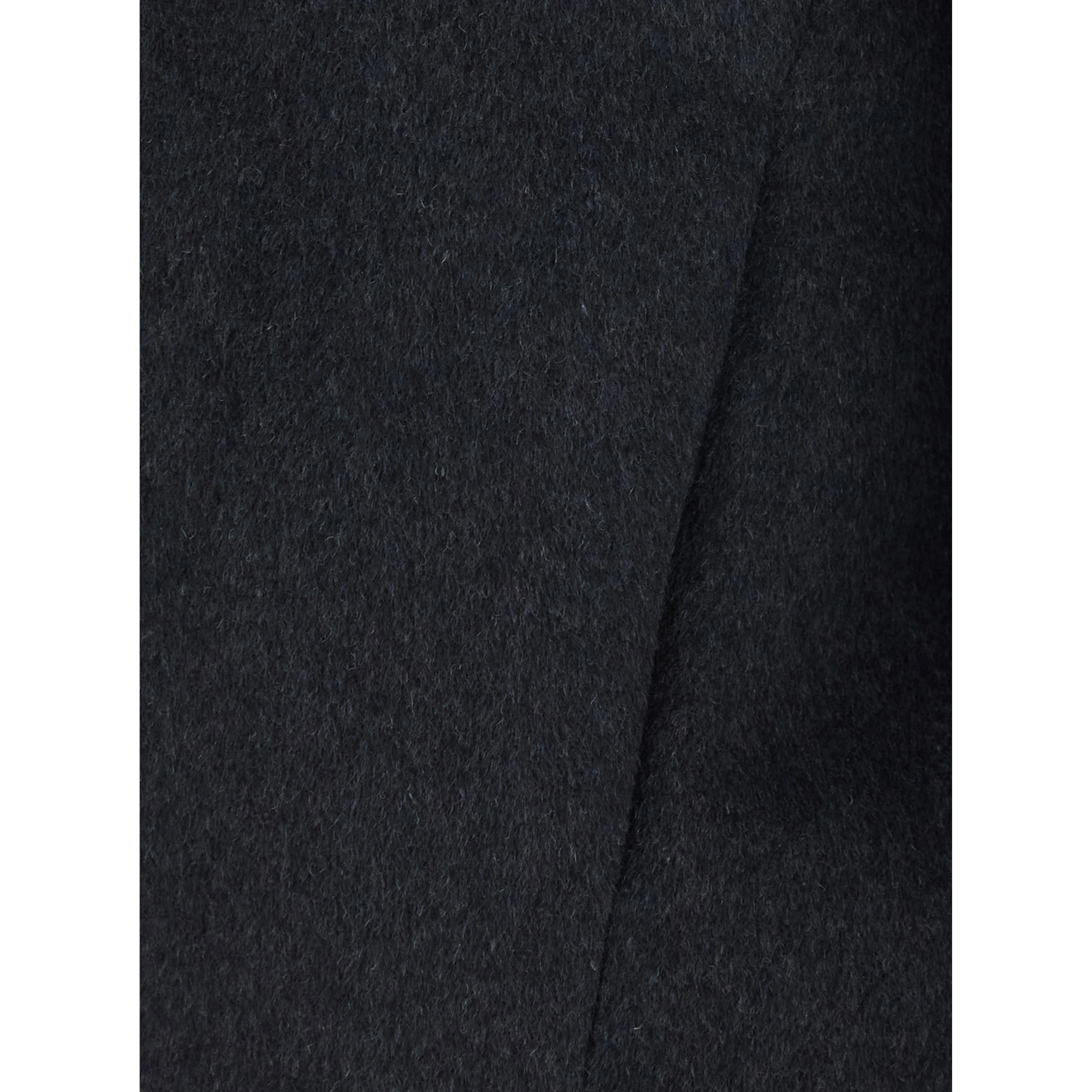 Gray coat with lapel collar and pockets, in fabric, for women