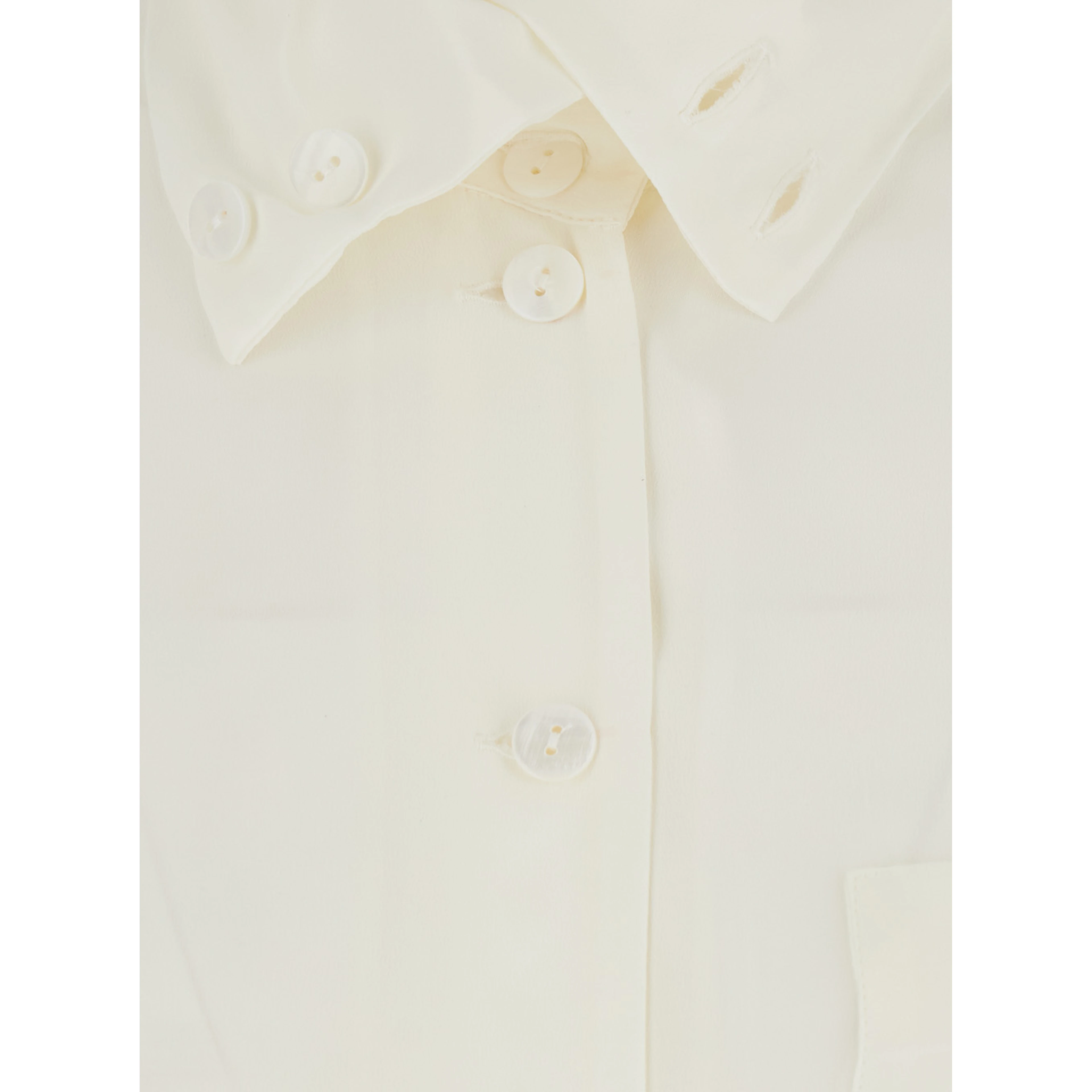 Beige shirt with collar and long sleeves in cotton, unisex
