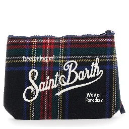ALINE WOOL Pouch with tartan, 70% rubber and 30% polyester, multicolor, unisex