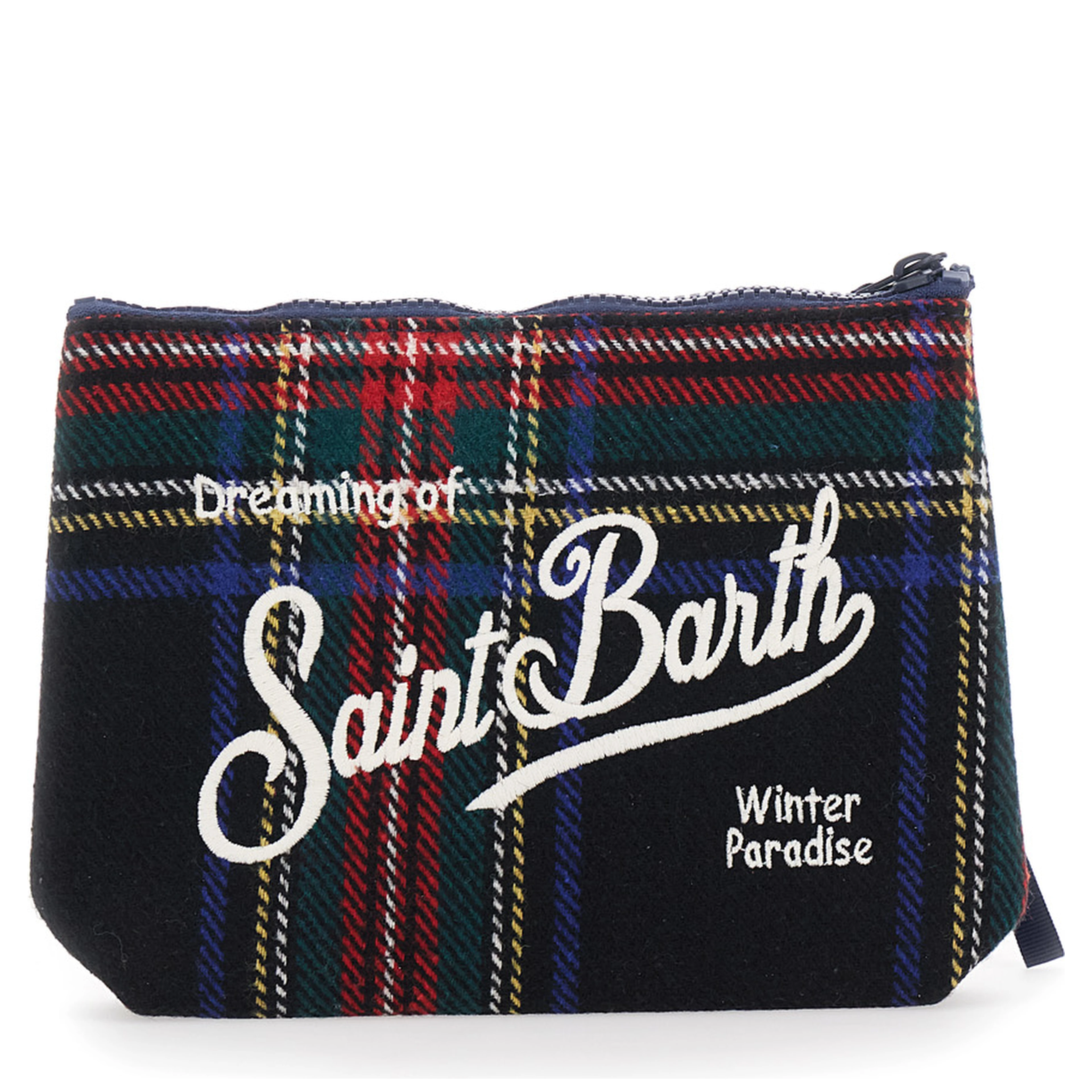 ALINE WOOL Pouch with tartan, 70% rubber and 30% polyester, multicolor, unisex