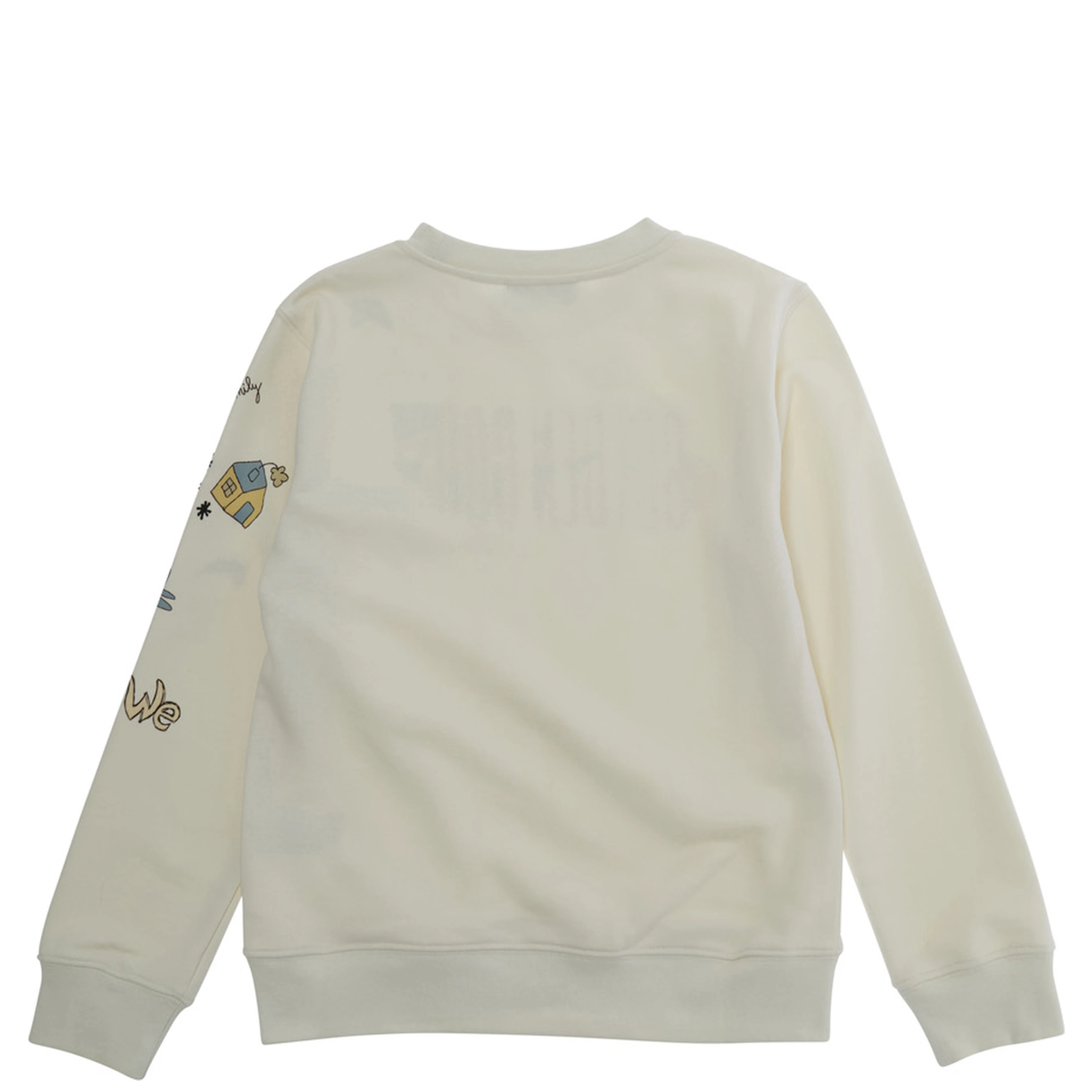 White Sweatshirt with All-over Prints and Logo on the Front in Cotton Boy