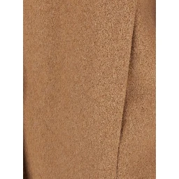 Brown Long Sleeve Collar Coat in Tech Fabric for Women