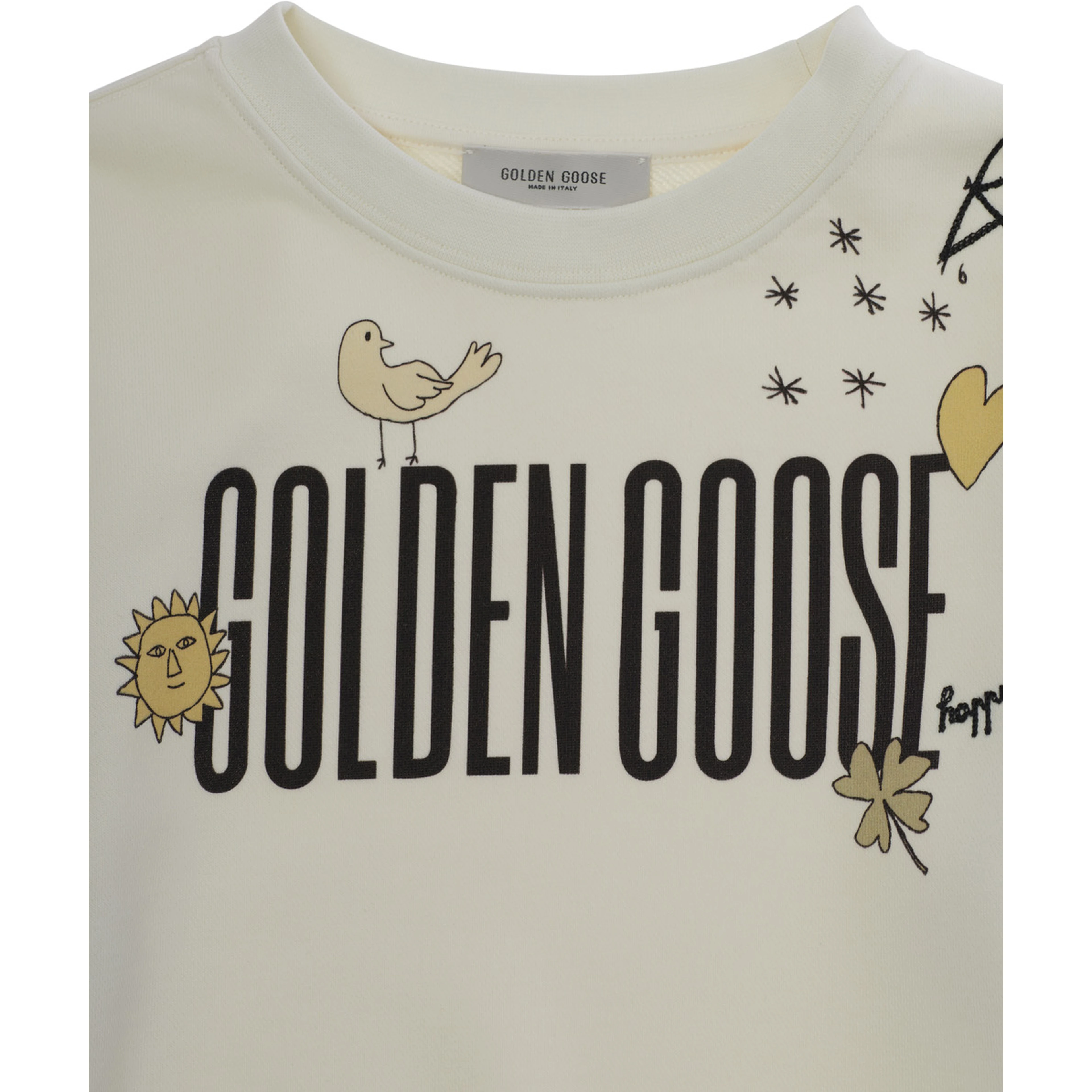 White Sweatshirt with All-over Prints and Logo on the Front in Cotton Boy