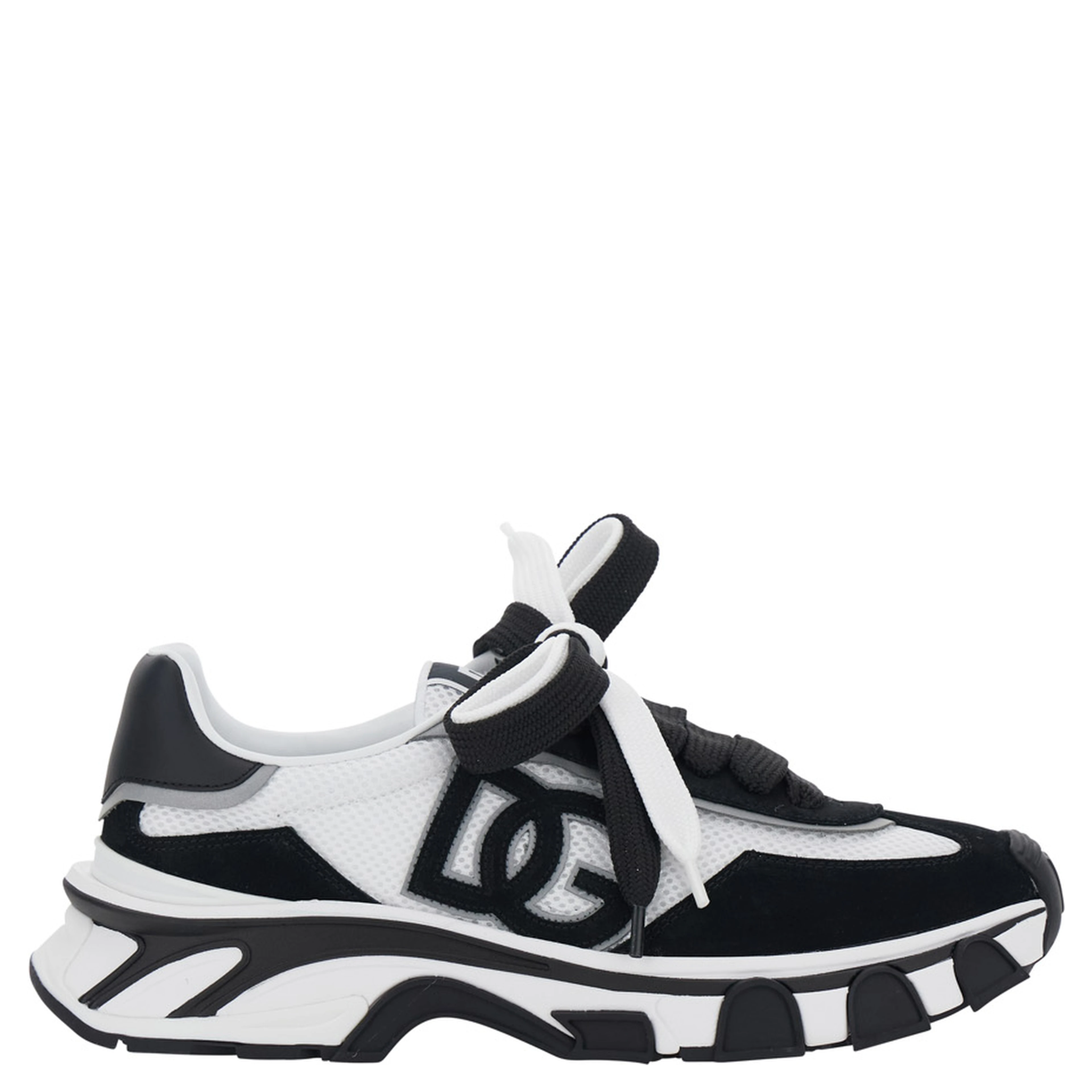 Black Sneakers DG COUTRYROAD with contrasting details. Rubber sole. In leather. Men.