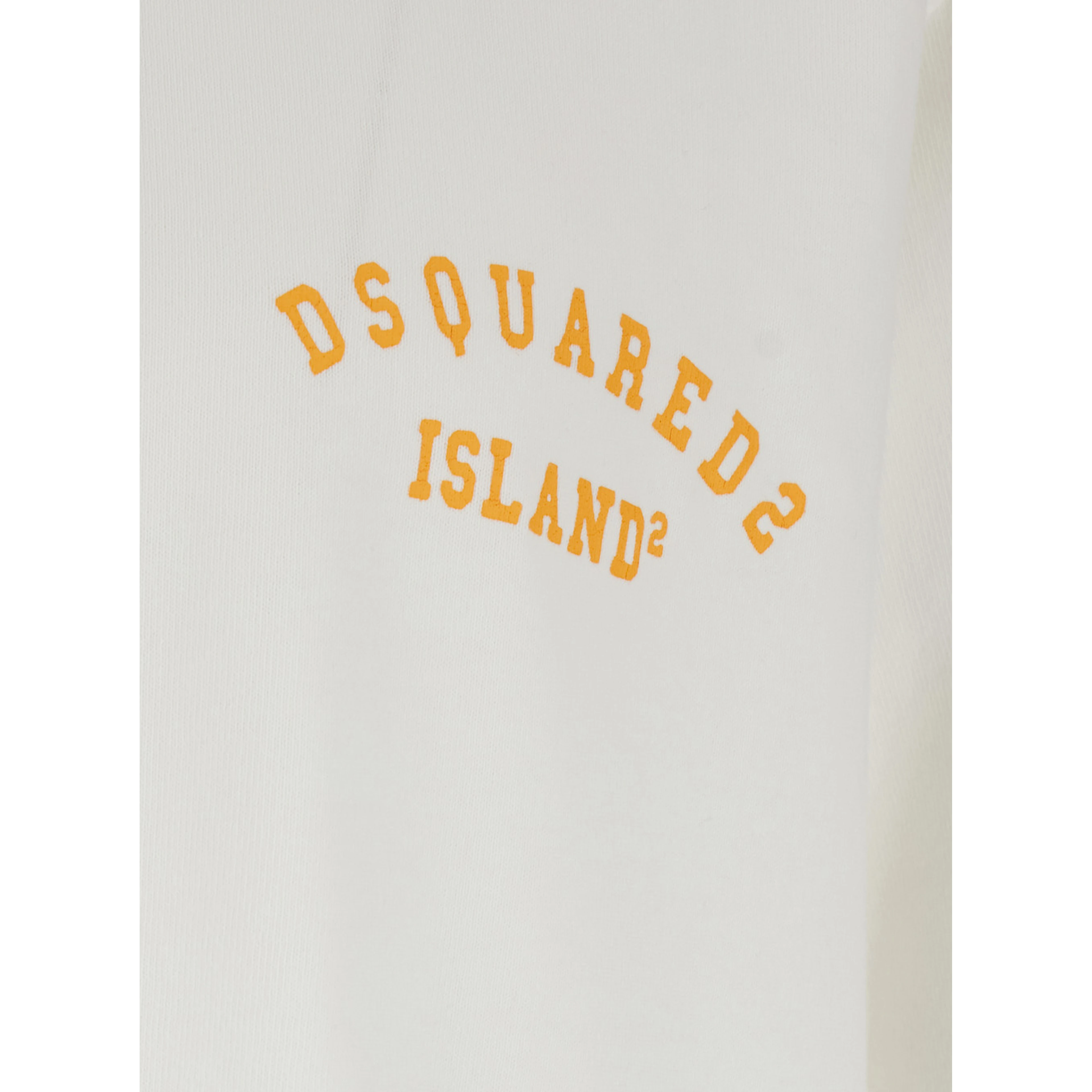 White Crew Neck T-Shirt with Logo Lettering on the Front in Cotton for Men