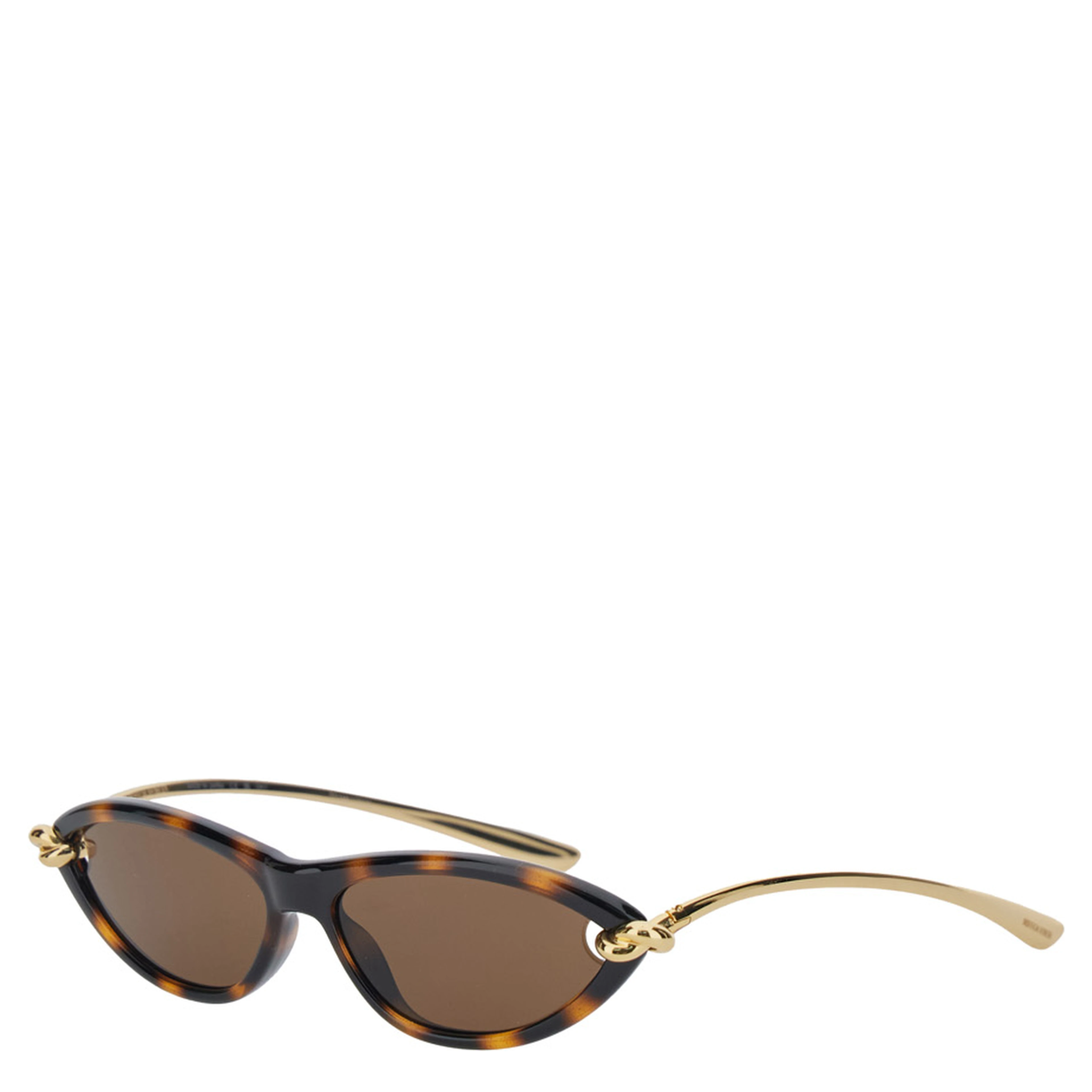 Brown Sunglasses with Tortoiseshell Design and Knot Detail in Metal for Women