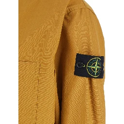 Yellow Jacket with Classic Collar and Logo Patch on the Sleeve in Cotton Man