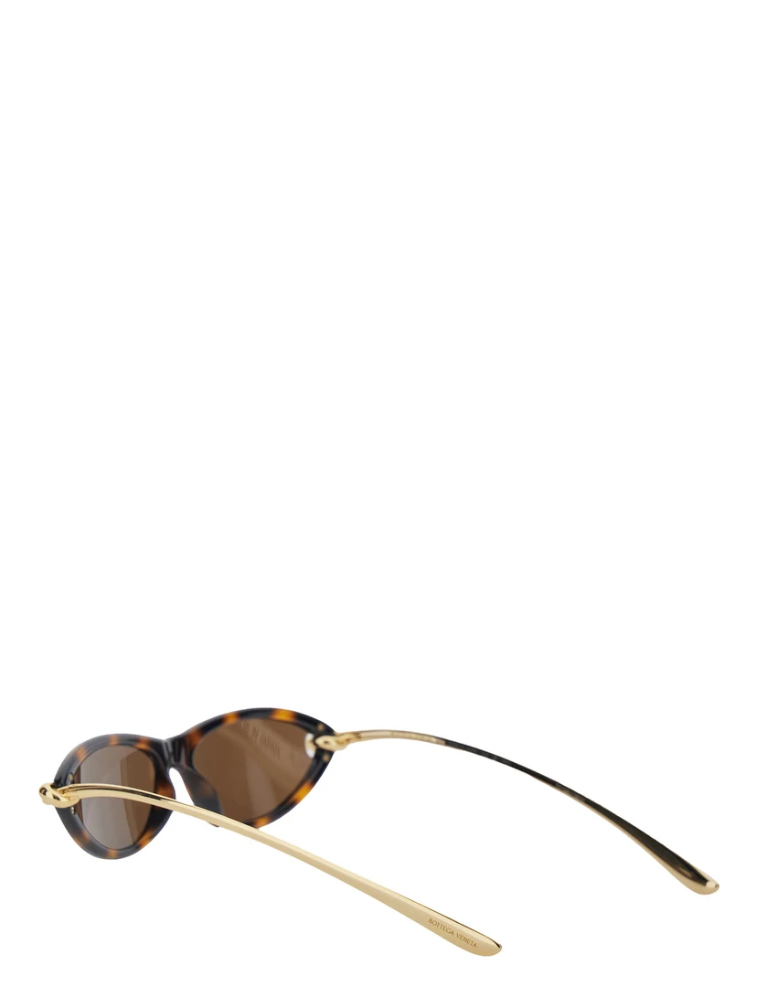 Brown Sunglasses with Tortoiseshell Design and Knot Detail in Metal for Women