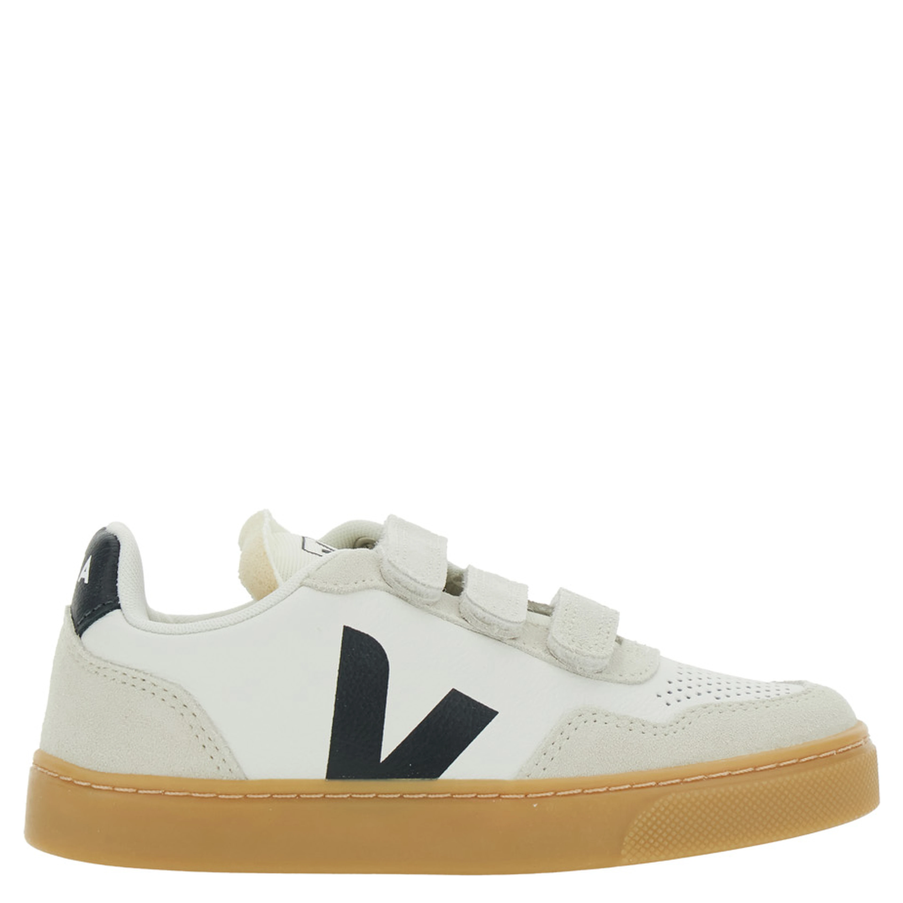 Sneaker V-90 Low Top with Logo Patch on the Side and Contrast Heel with Leather Lettering Logo for Kids