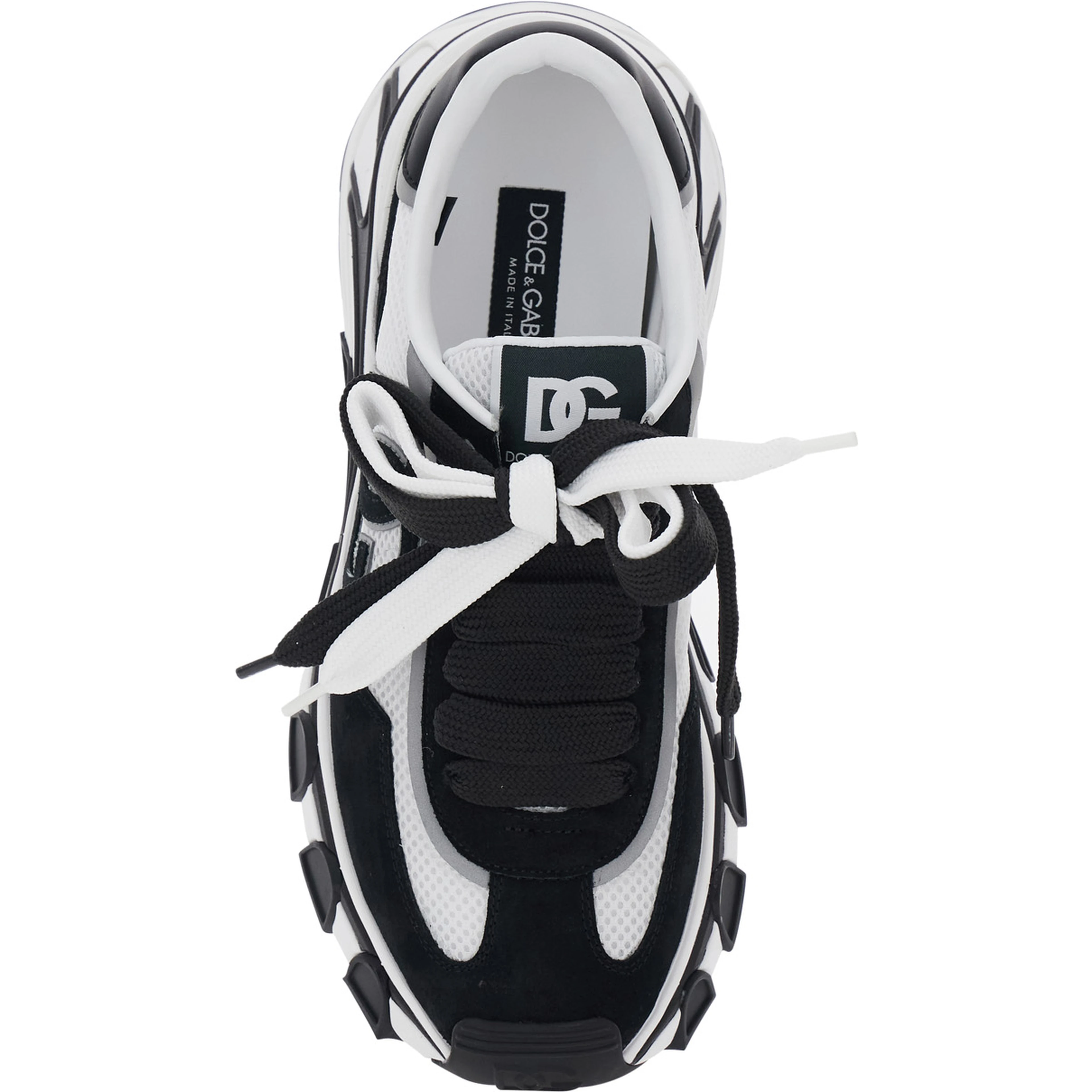 Black Sneakers DG COUTRYROAD with contrasting details. Rubber sole. In leather. Men.