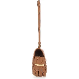 Fringe Pendant with Brown Leather Wrist Strap for Women