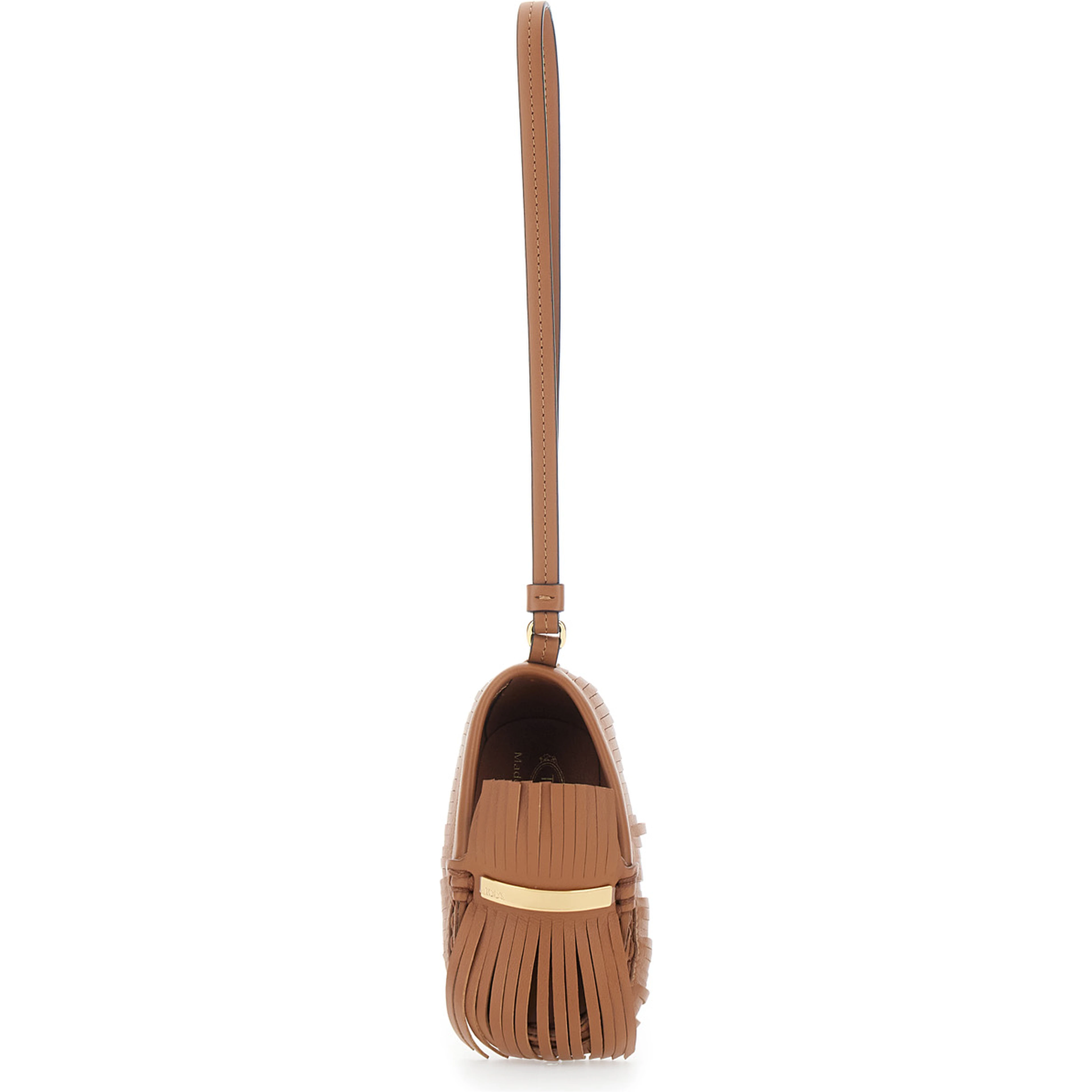 Fringe Pendant with Brown Leather Wrist Strap for Women
