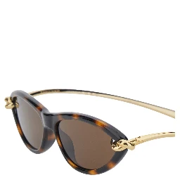 Brown Sunglasses with Tortoiseshell Design and Knot Detail in Metal for Women