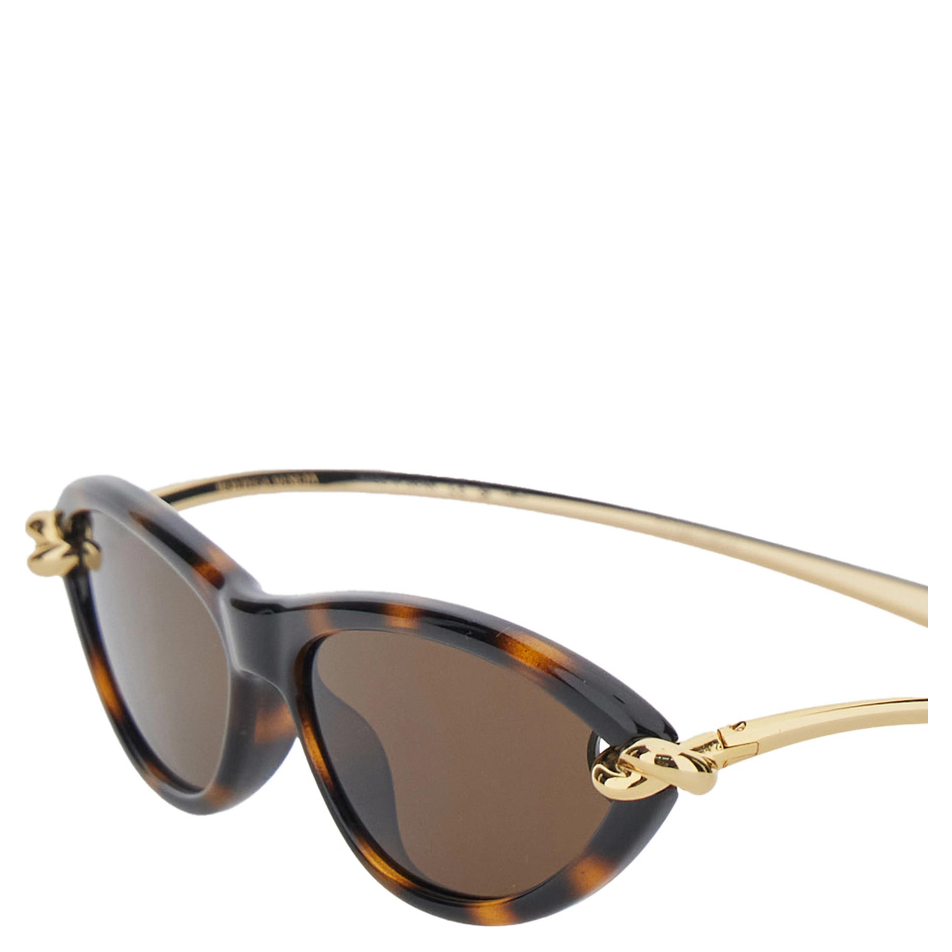 Brown Sunglasses with Tortoiseshell Design and Knot Detail in Metal for Women