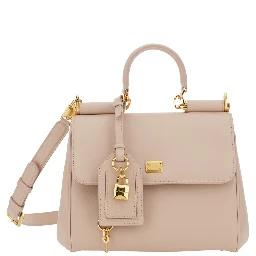 My Sicily Pink Small Handbag with Padlock Detail in Leather for Women