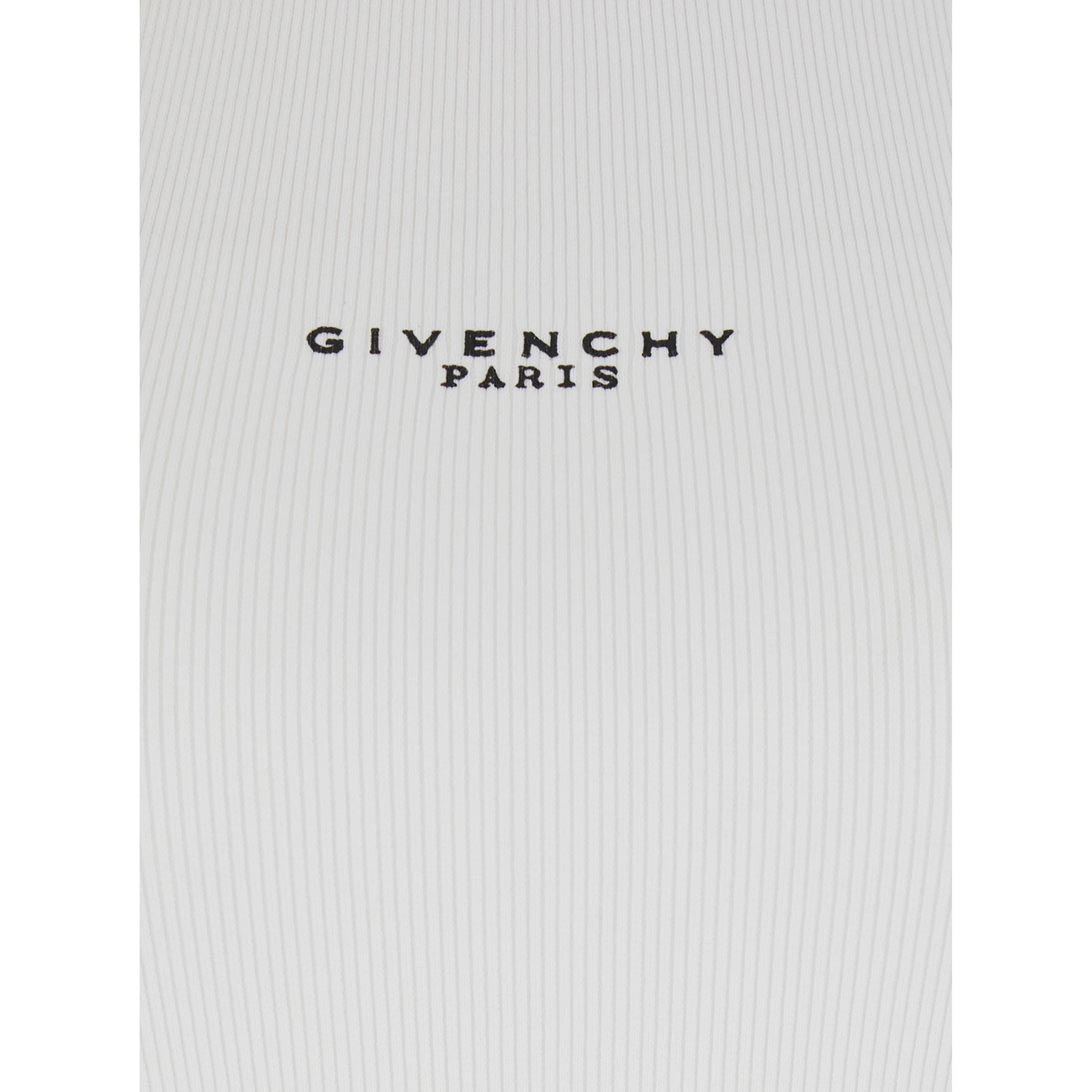 White Sleeveless Top with Logo Lettering on the Front in Stretch Cotton for Women