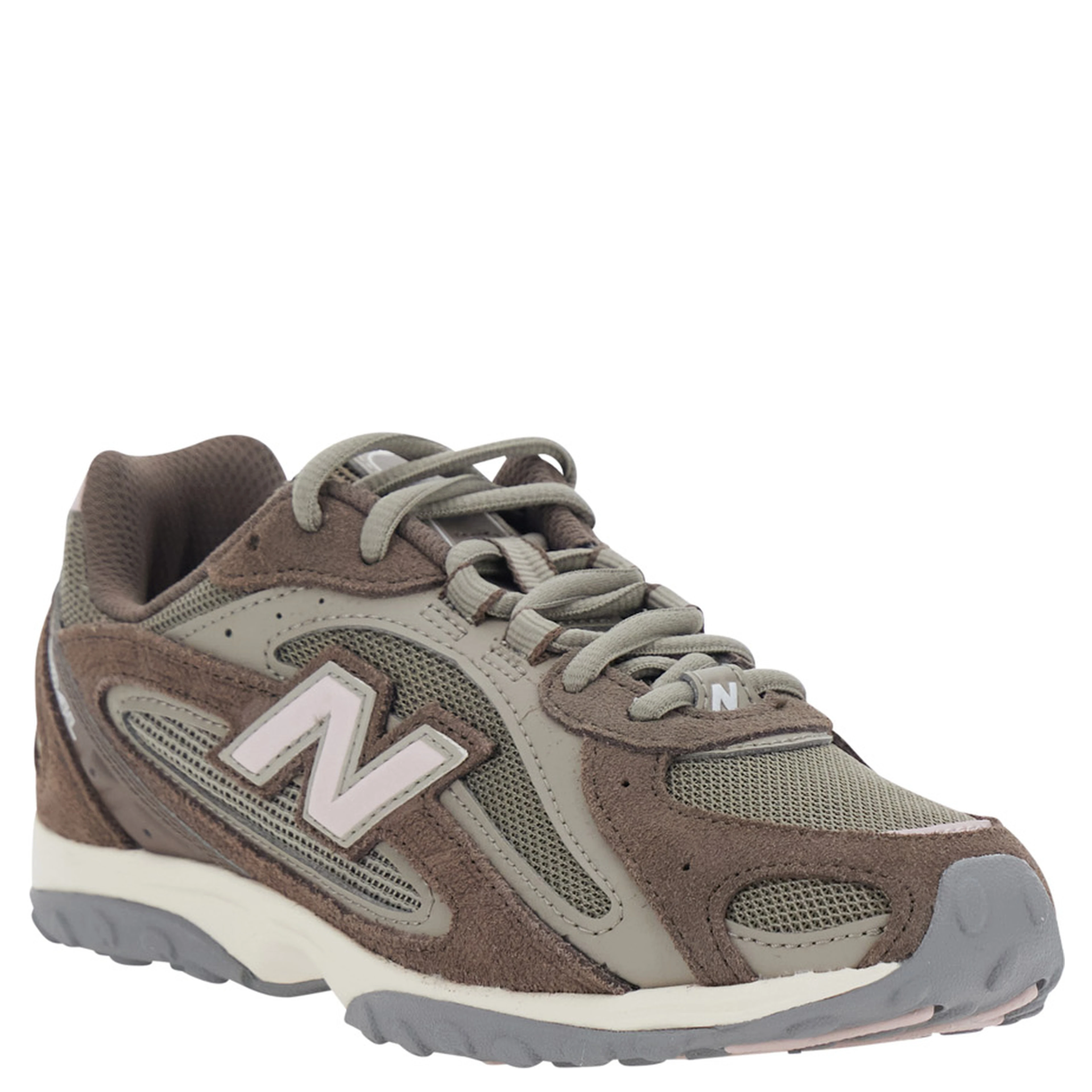204L Brown Sneakers with Mesh Details and Rubber Sole in suede Unisex