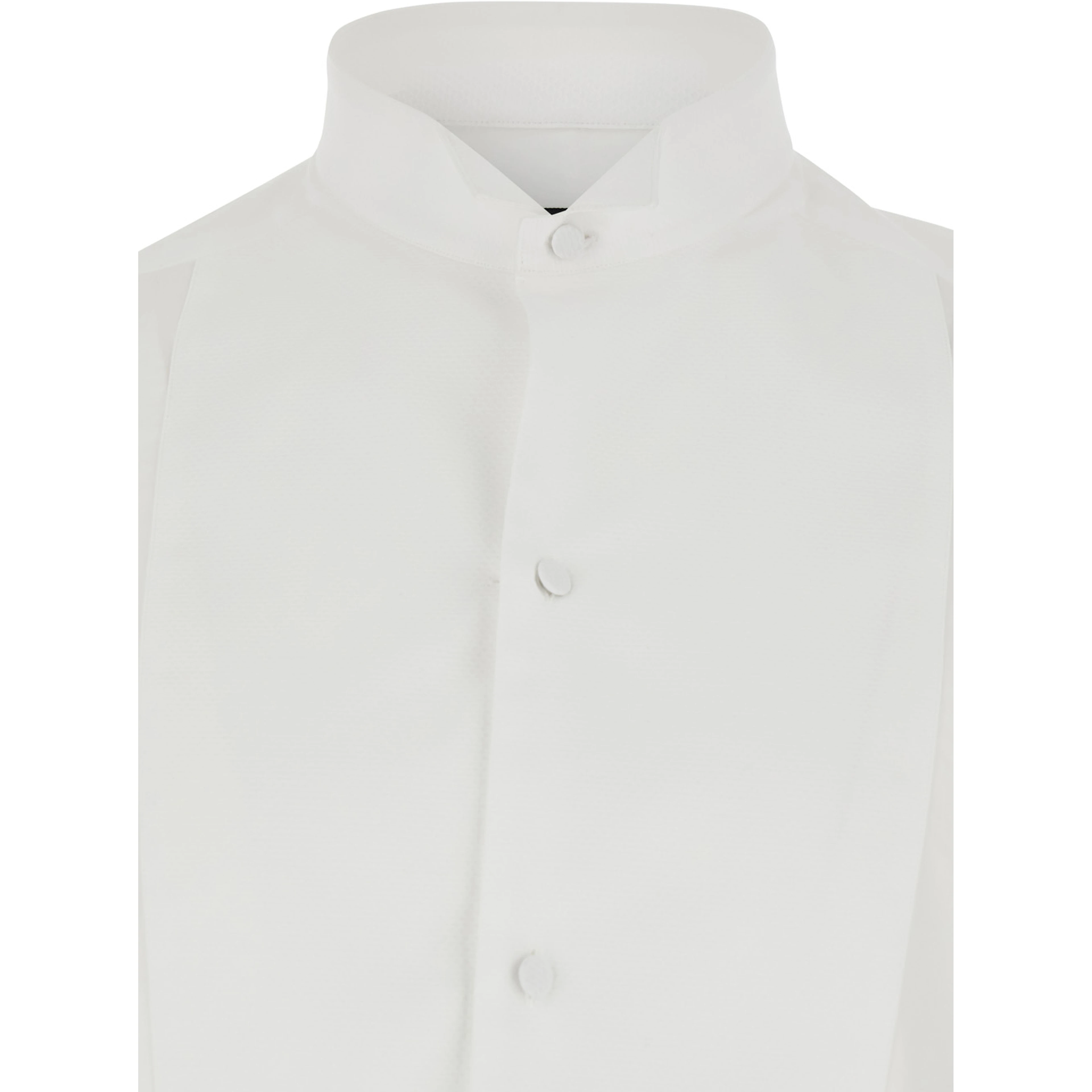 White Long-Sleeved Shirt with Tone-on-Tone Button Closure in Cotton for Men
