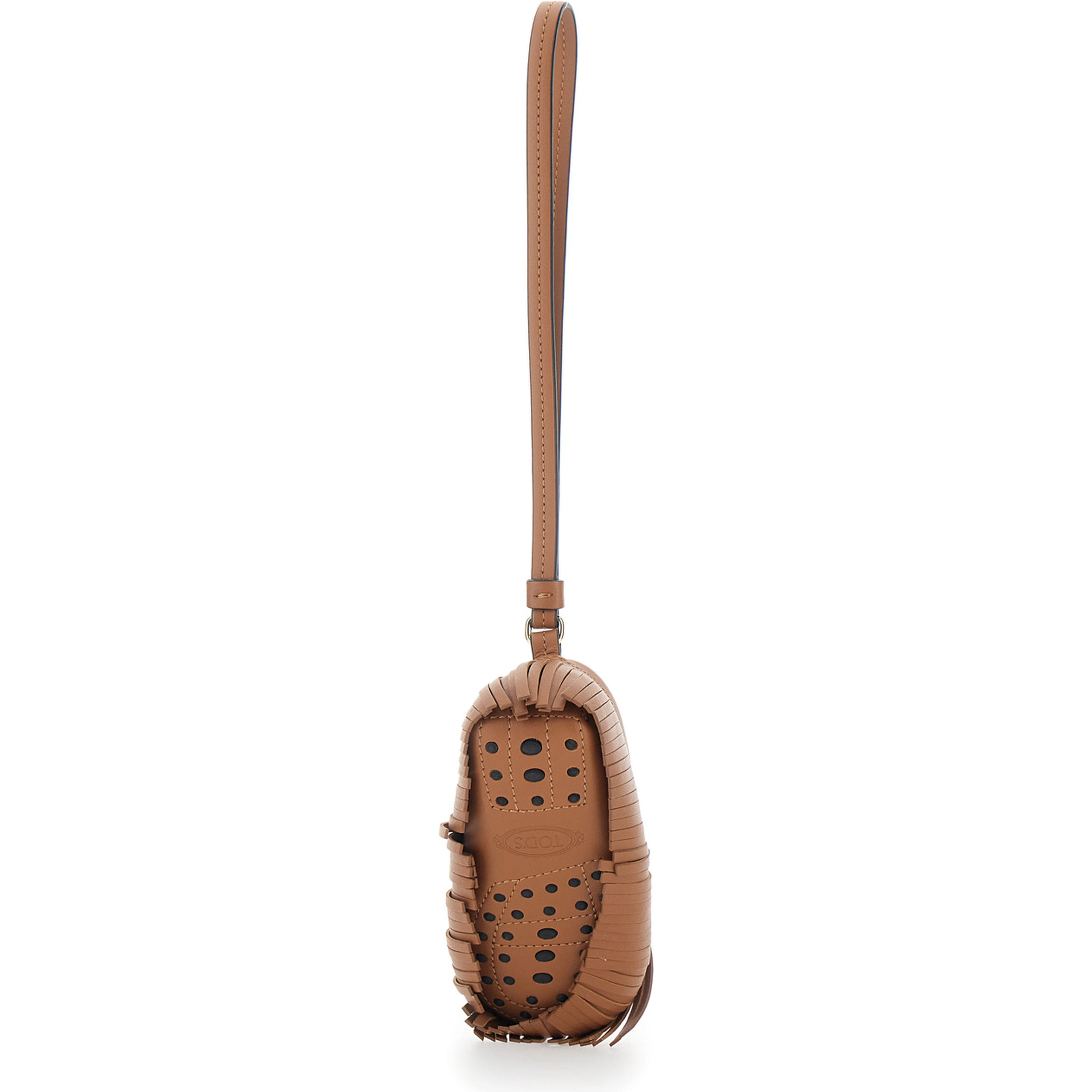 Fringe Pendant with Brown Leather Wrist Strap for Women