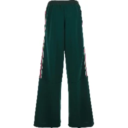 Green Pants with stripe details in tech fabric for Women