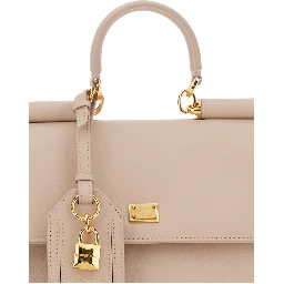 My Sicily Pink Small Handbag with Padlock Detail in Leather for Women