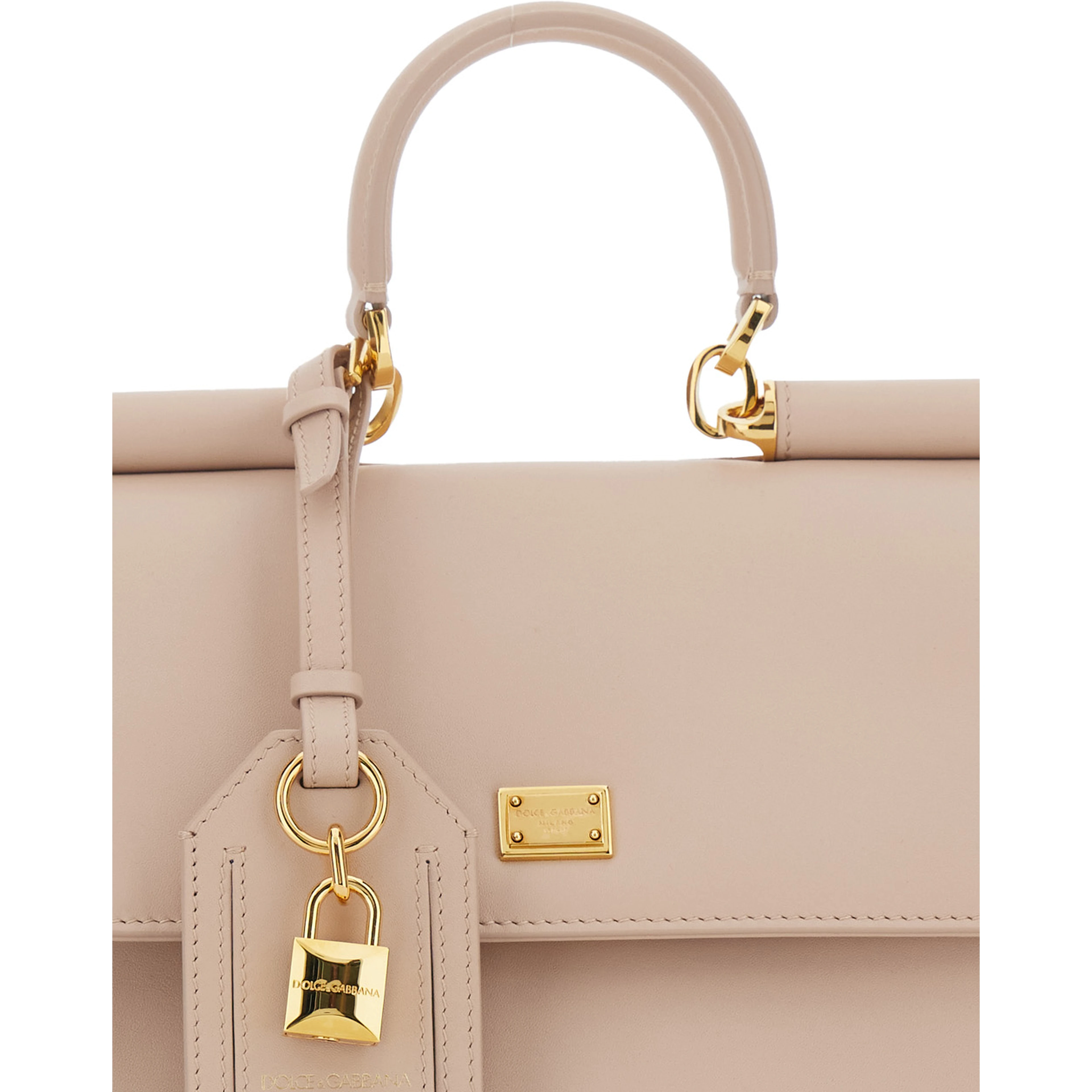 My Sicily Pink Small Handbag with Padlock Detail in Leather for Women