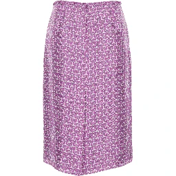 Purple Skirt with Front Logo Patch and All-Over Print for Women