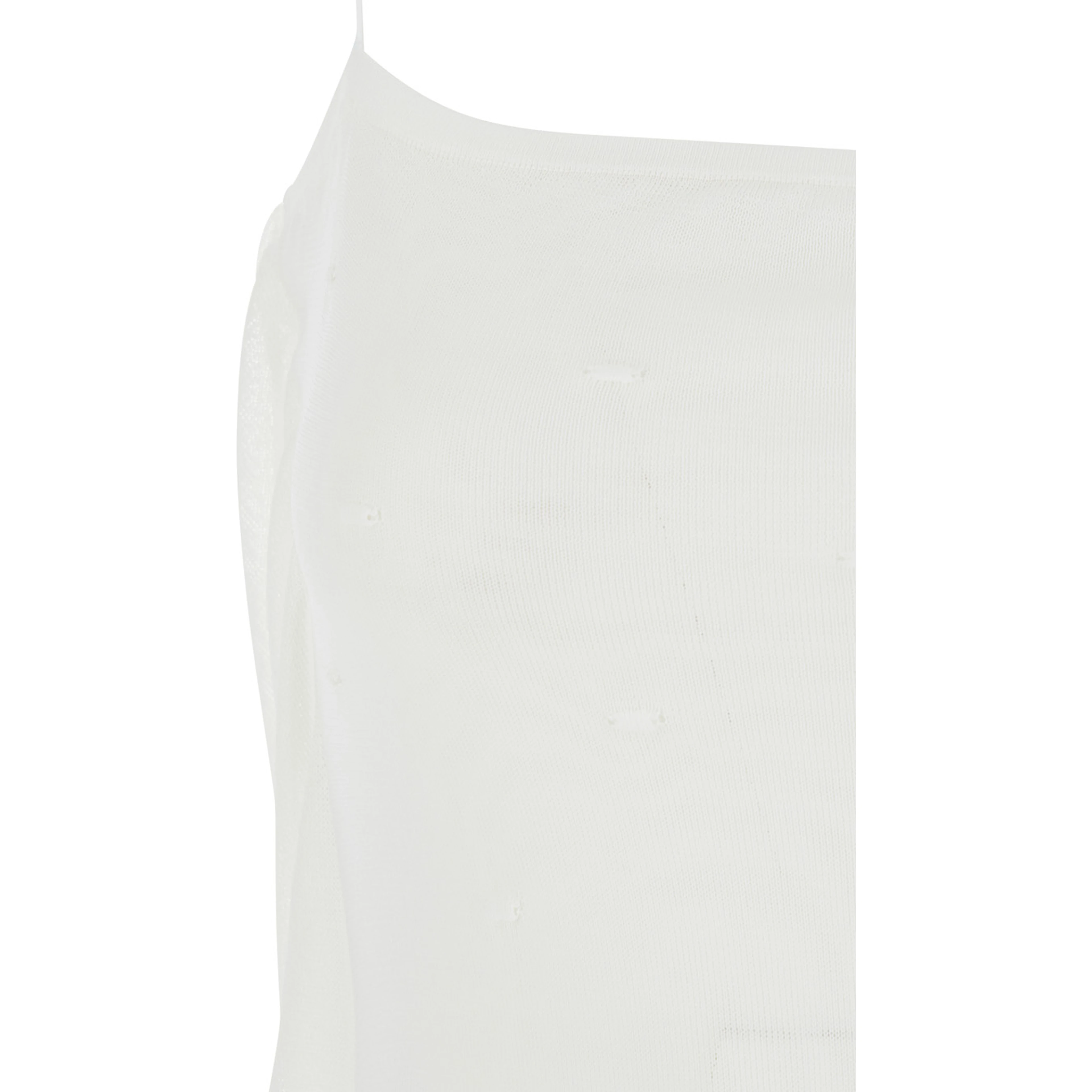 White Dress with Straight Neckline in Tech Fabric Woman
