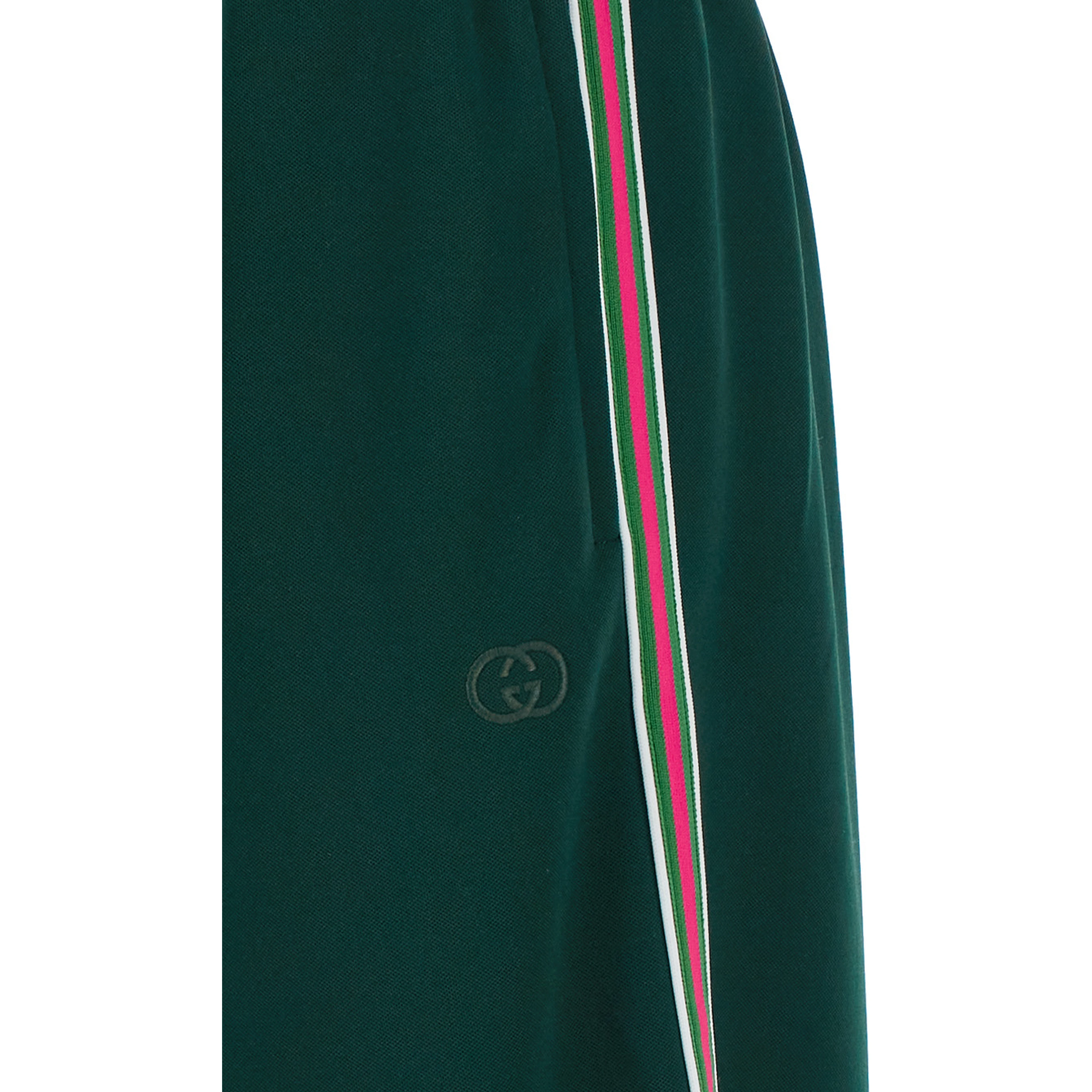 Green Pants with stripe details in tech fabric for Women