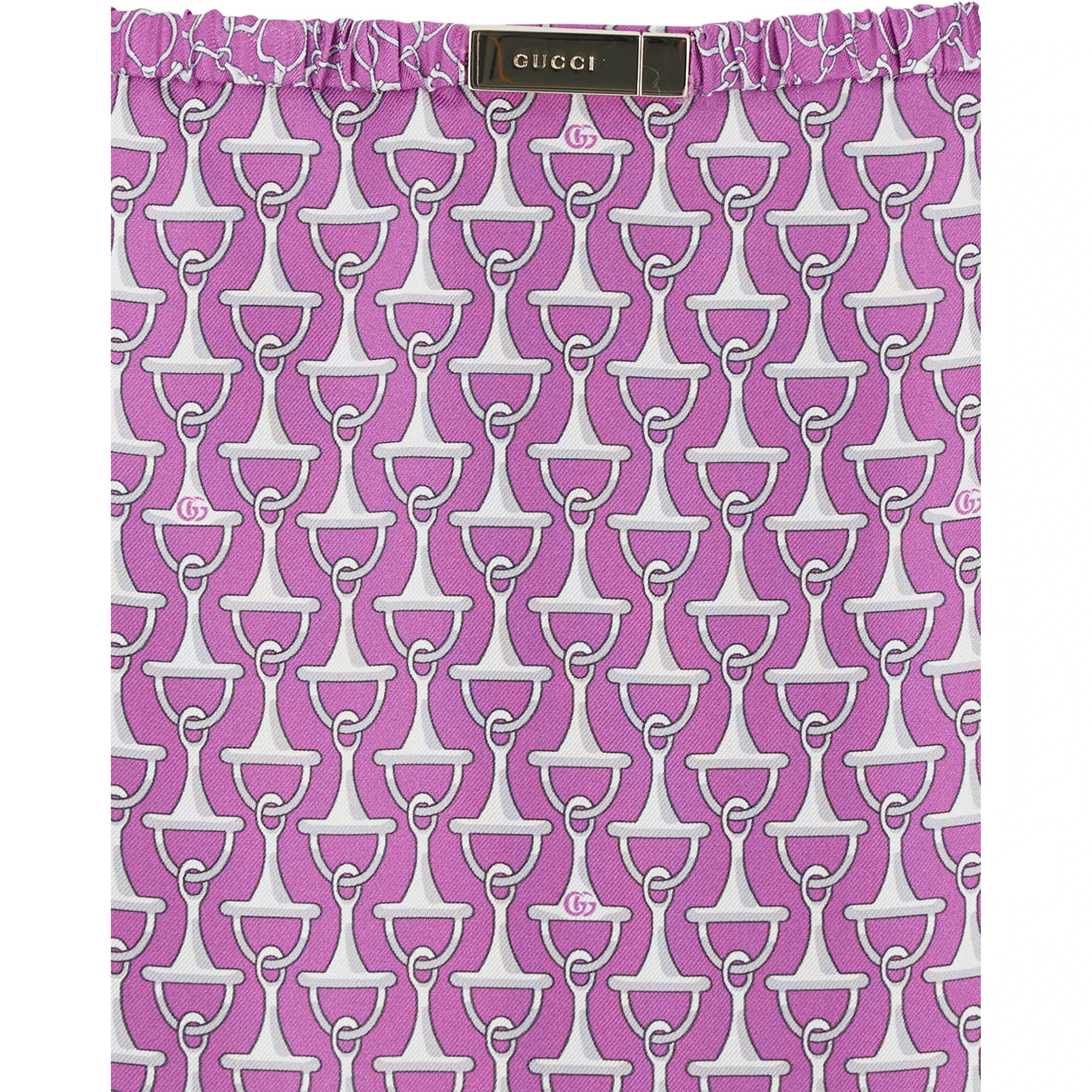 Purple Skirt with Front Logo Patch and All-Over Print for Women