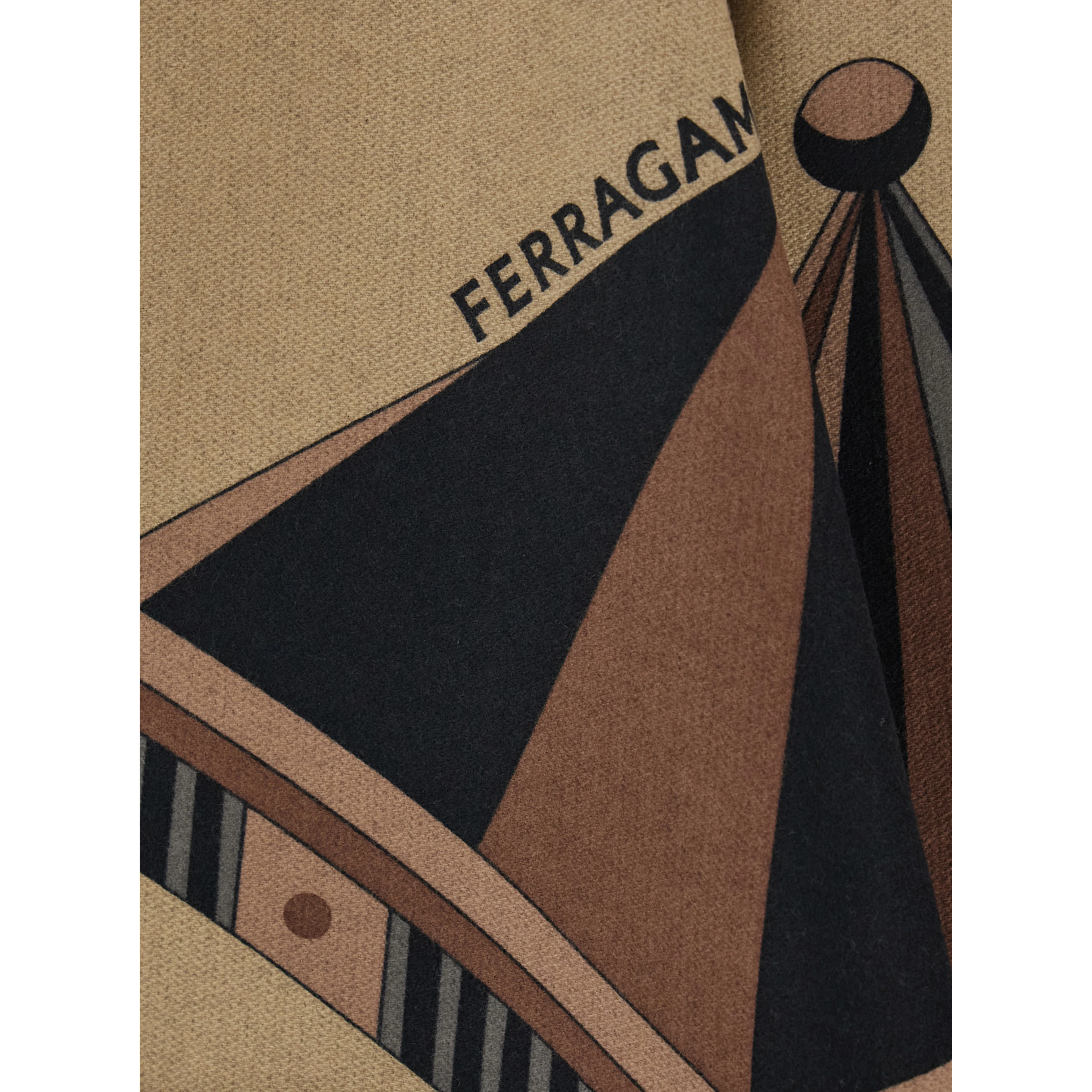 Black Reversible Cape with Nadir Print and Logo Lettering on the Front in Cashmere and Wool for Women