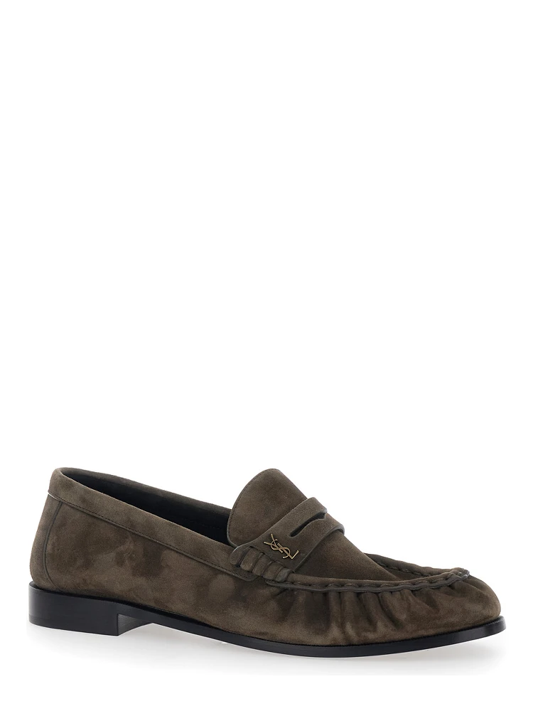 Loafers LE LOAFER CAMOSCIO Brown with Rounded Toe in Leather Men alternative