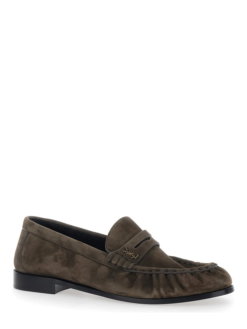 Loafers LE LOAFER CAMOSCIO Brown with Rounded Toe in Leather Men