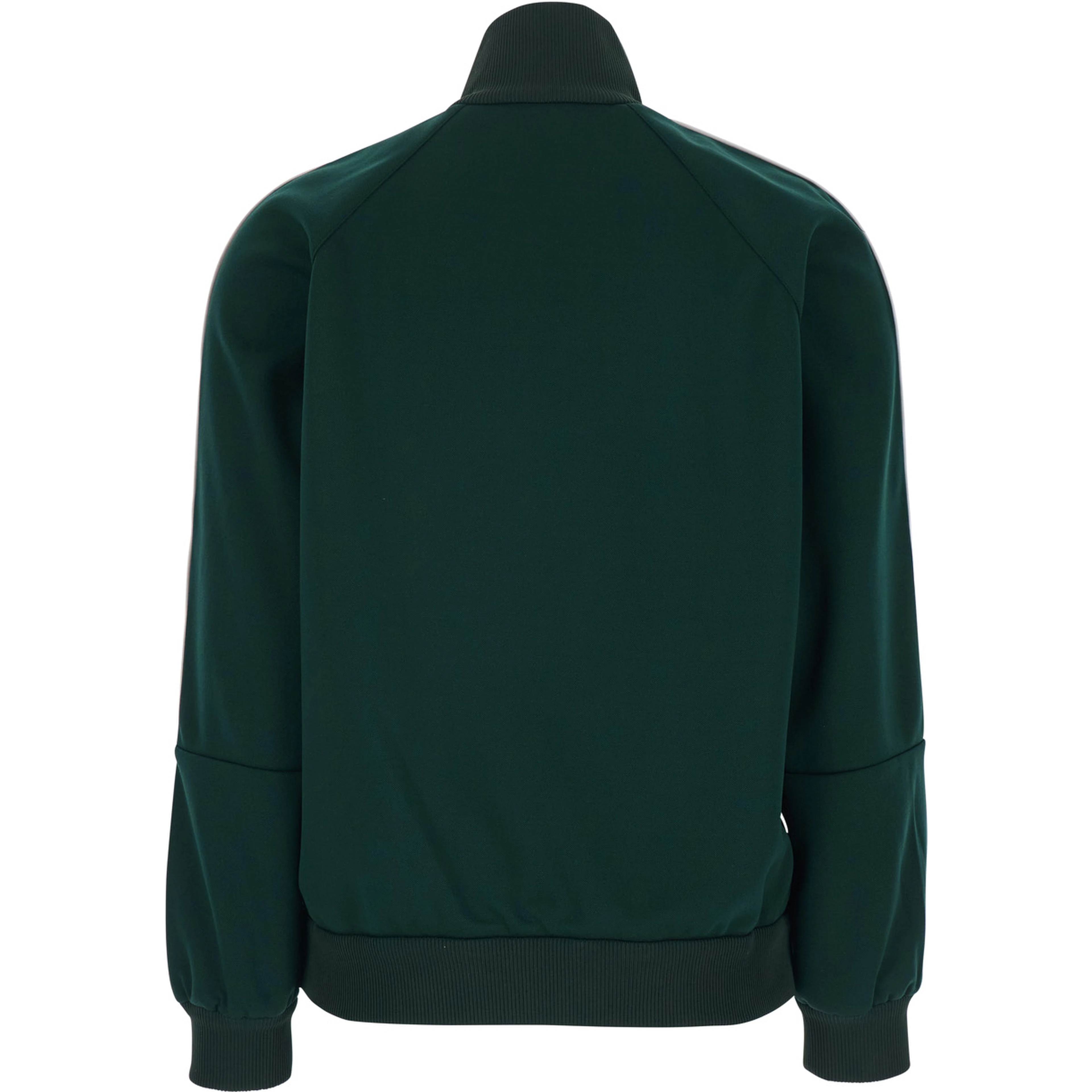 Green High Neck Sweatshirt with GG Embroidery on the Front and Web Motif on the Sleeves in Tech Fabric for Women