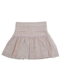 Flared Skirt and Tweed Effect Design in Cotton Blend for Girls