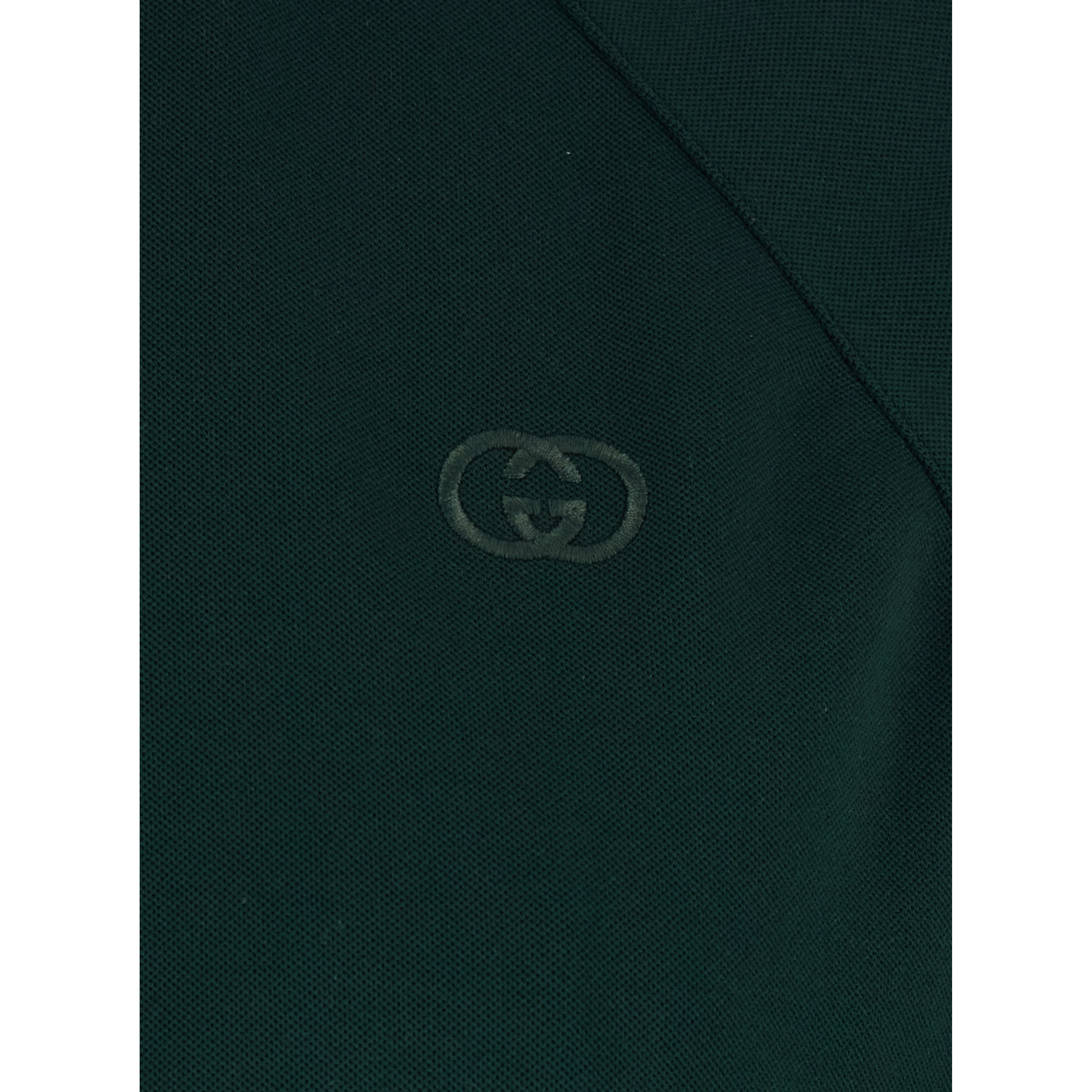 Green High Neck Sweatshirt with GG Embroidery on the Front and Web Motif on the Sleeves in Tech Fabric for Women