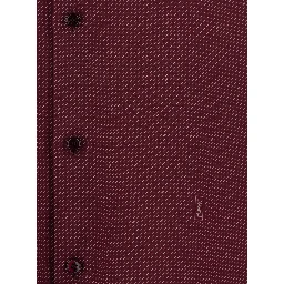 bordeaux long-sleeved Shirt with classic collar and micro polka dot pattern in silk for men