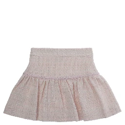 Flared Skirt and Tweed Effect Design in Cotton Blend for Girls