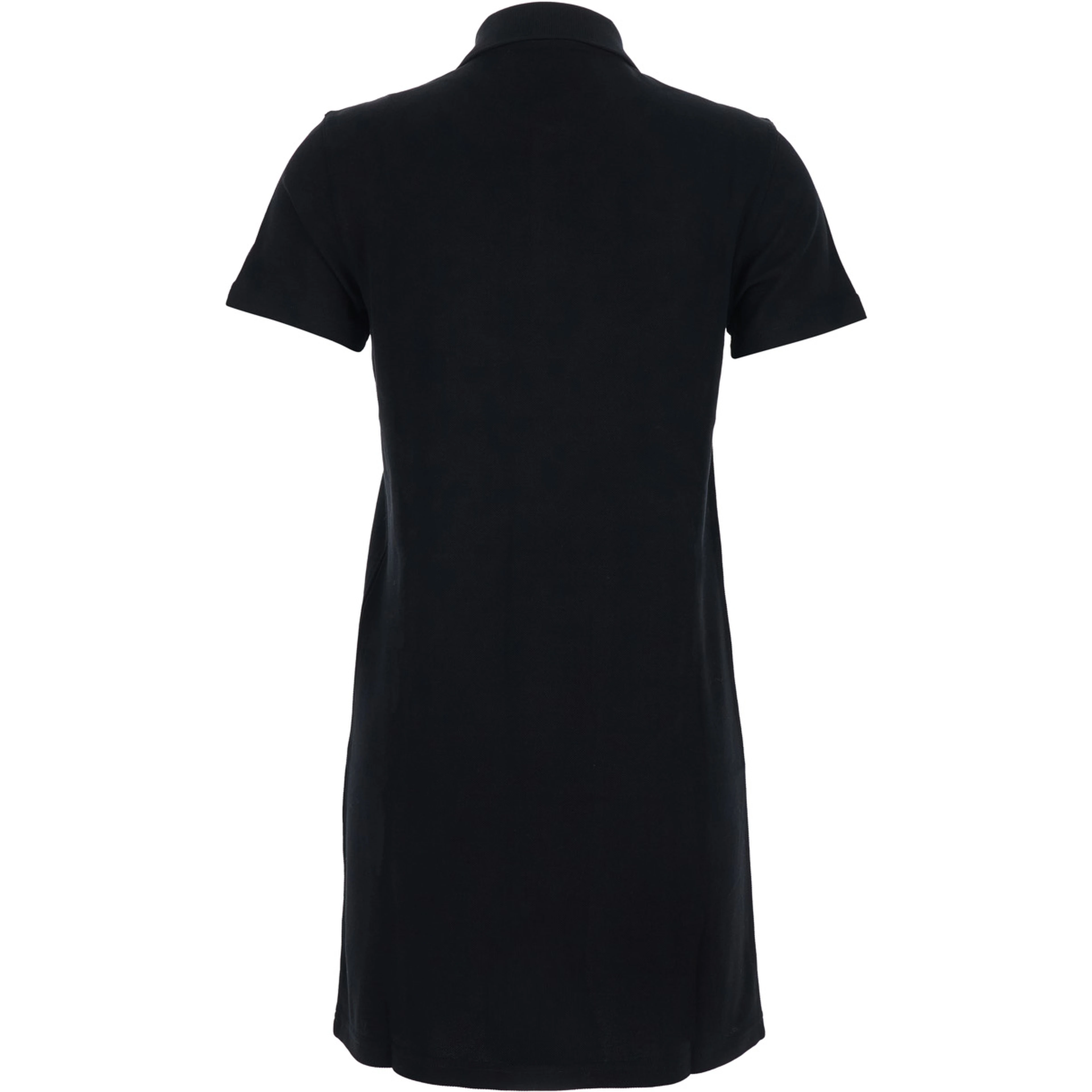 Black Cotton Embroidered Pique Polo Dress