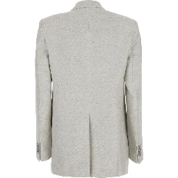 JASMINE SILK WOOL Jacket with Collar and Front Closure in White Women