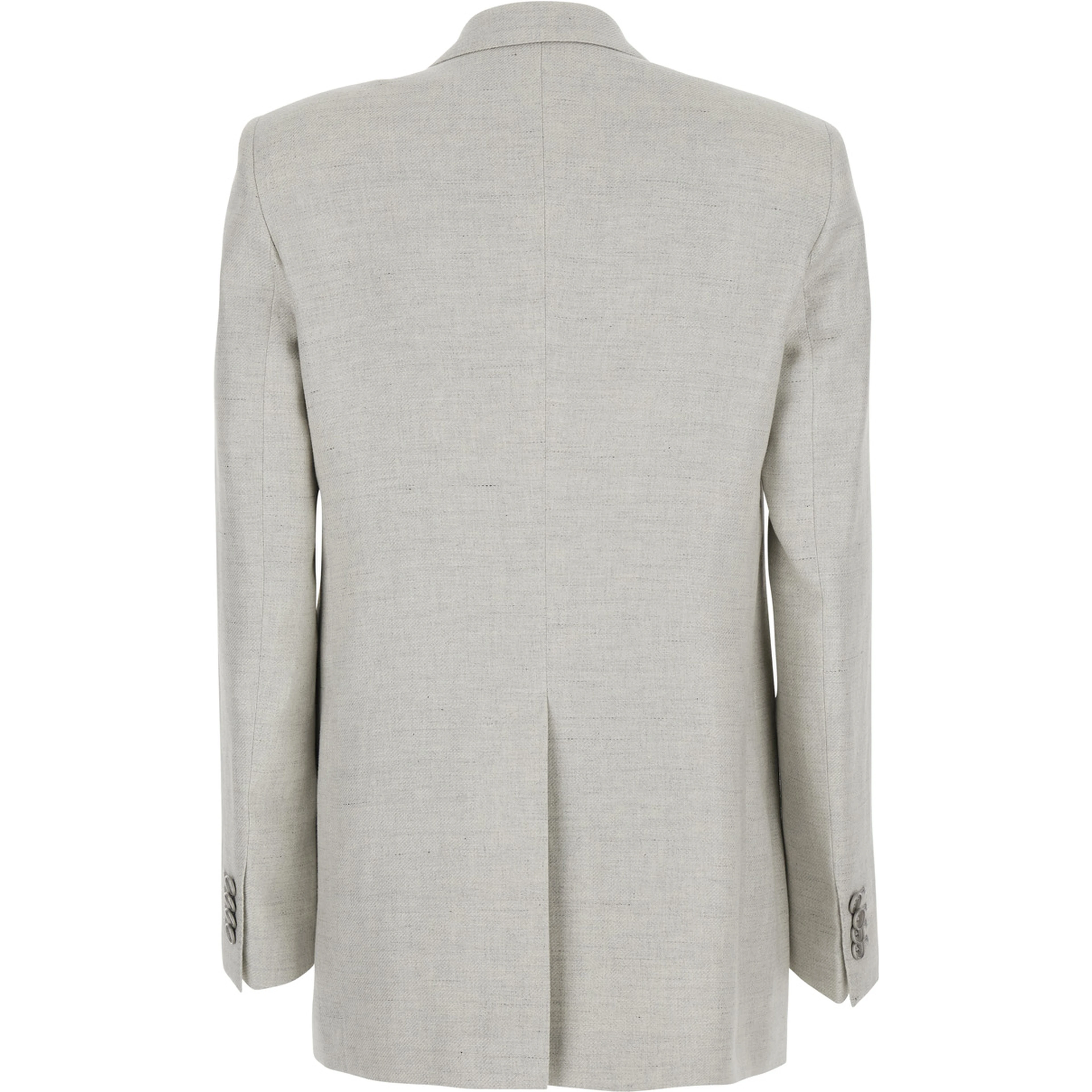JASMINE SILK WOOL Jacket with Collar and Front Closure in White Women