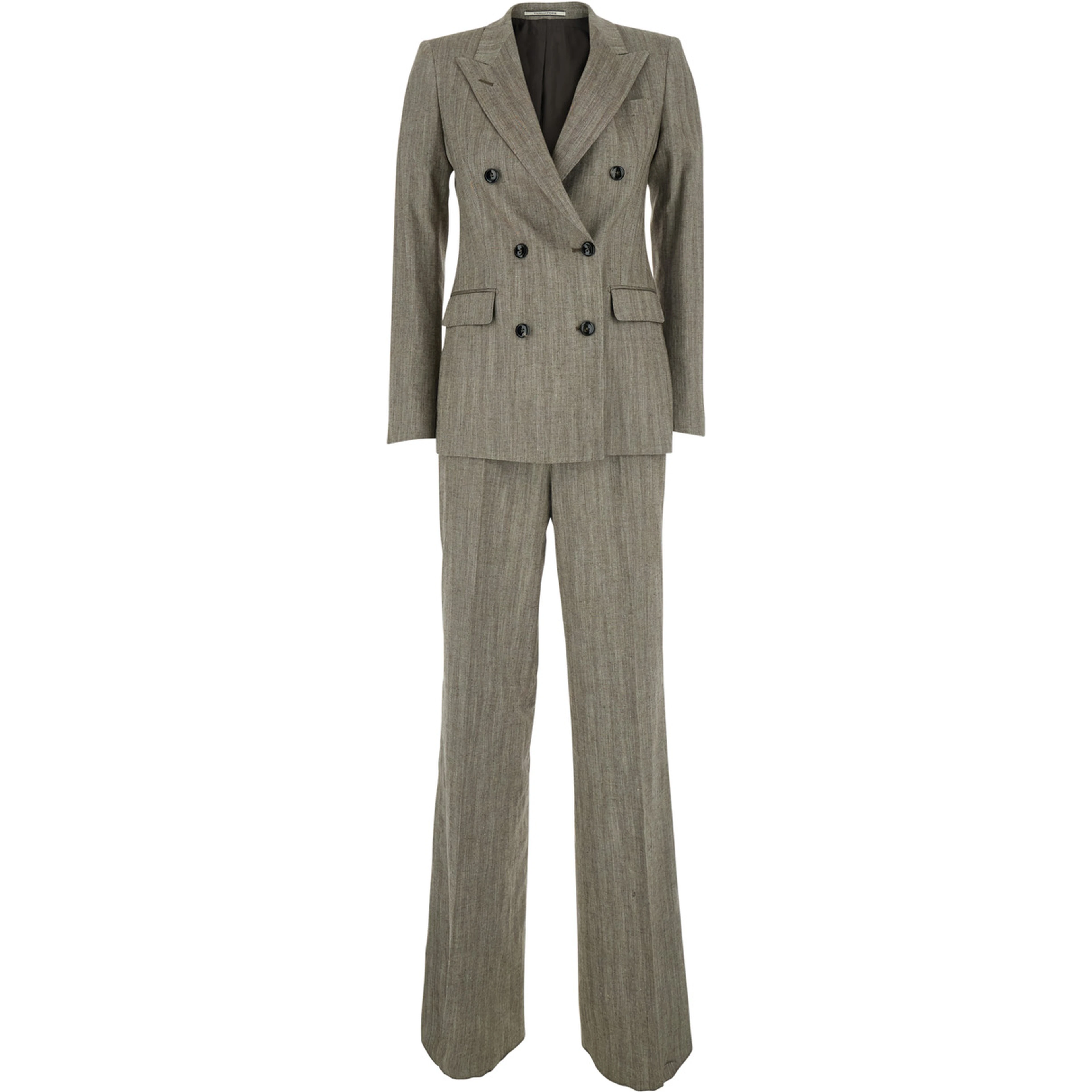 grey suit  Double-breasted in linen blend for women