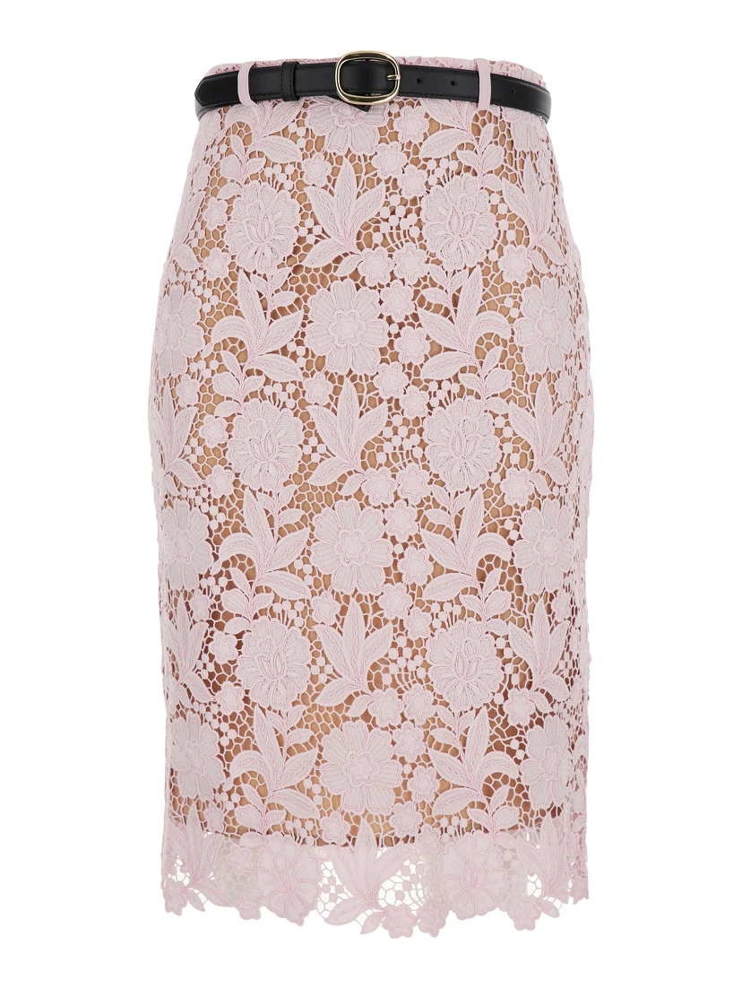 Dress Pink Lace with Pink Lace Details in Fabric