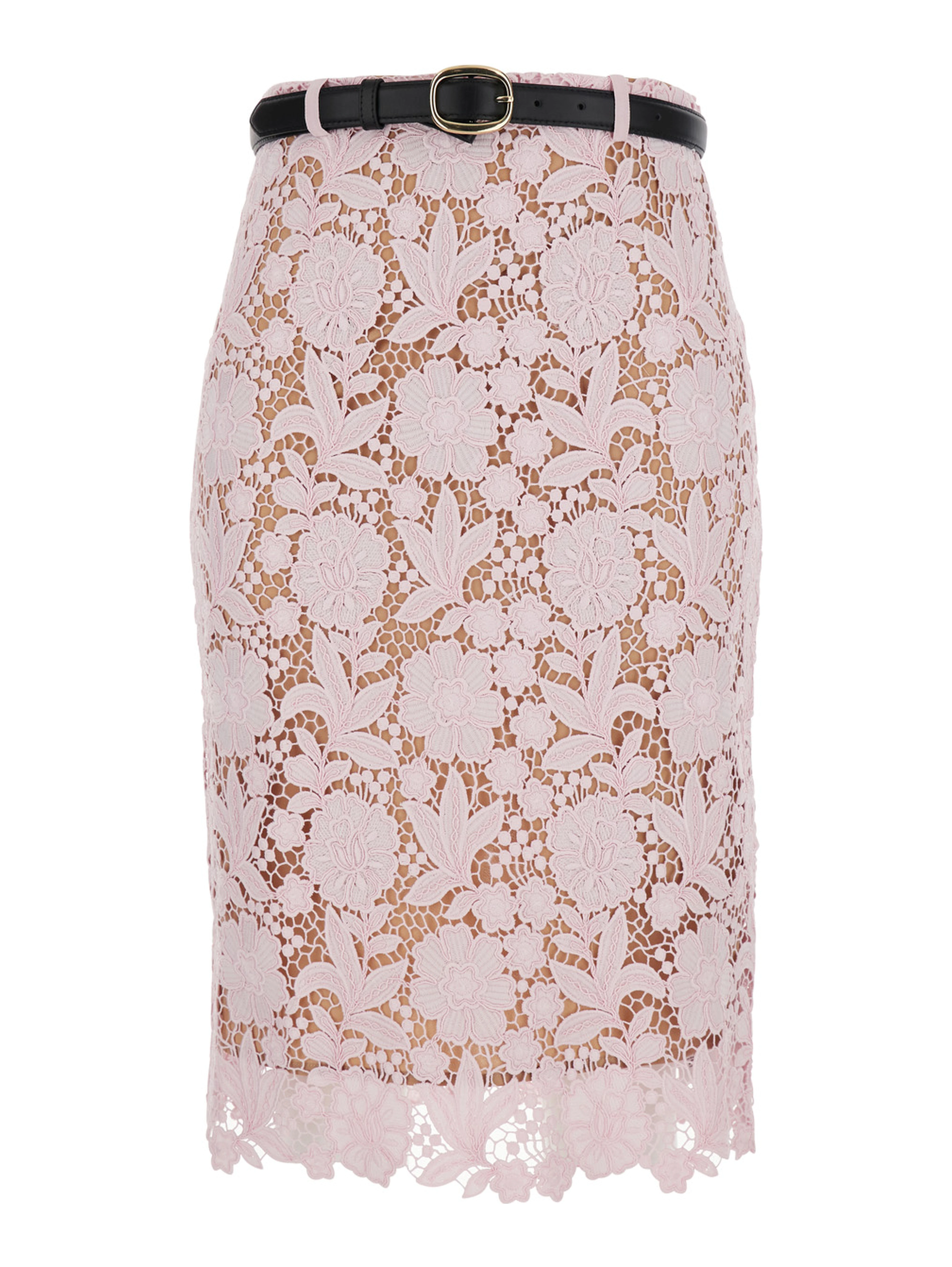 Dress Pink Lace with Pink Lace Details in Fabric
