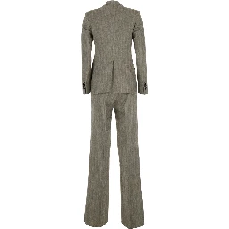 grey suit  Double-breasted in linen blend for women